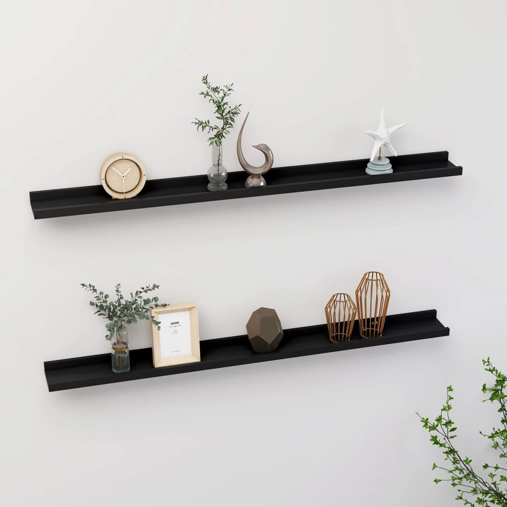 2 Pack Black Wall Shelves 39.4