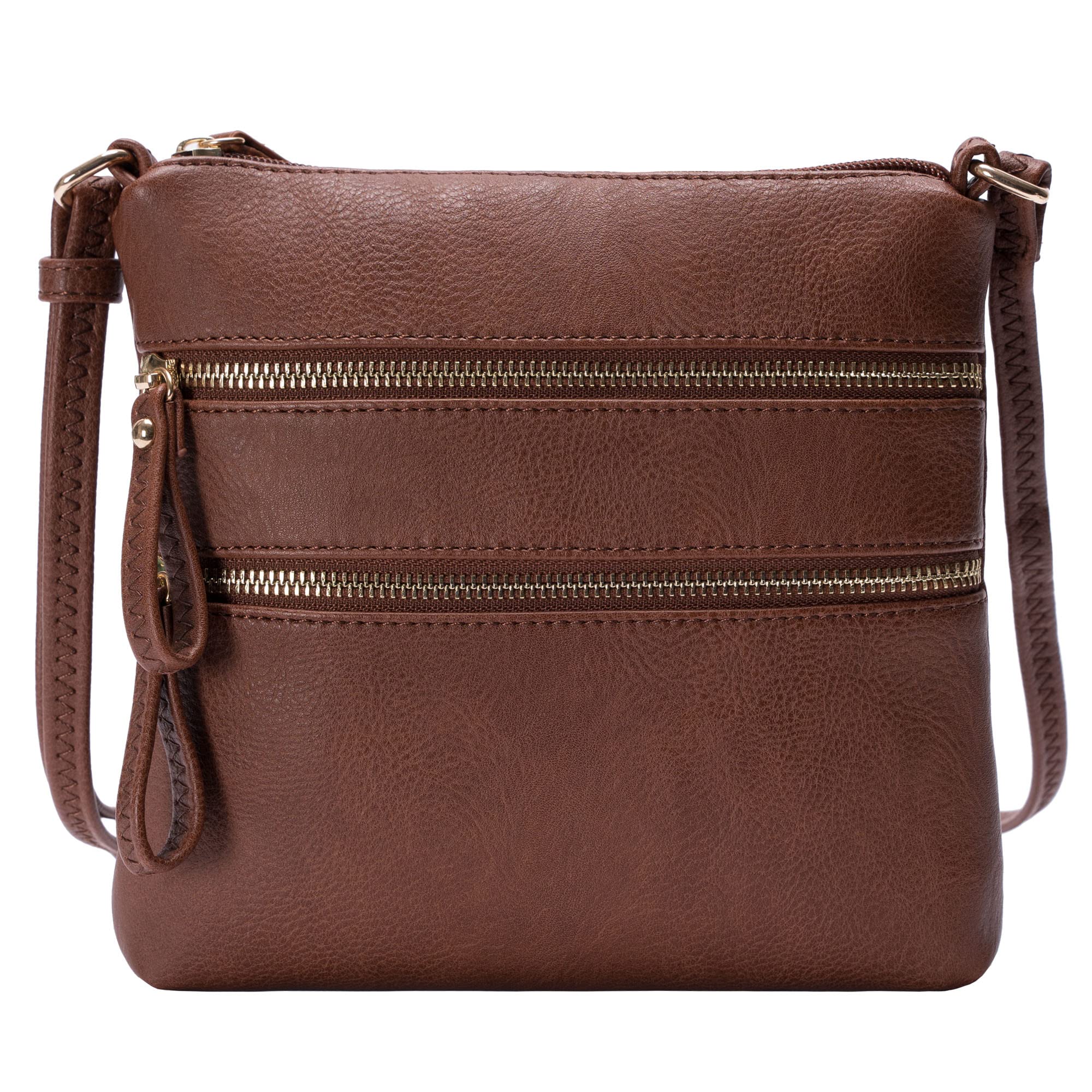 Solene Multi Zipper Pocket Crossbody Bag with Adjustable Strap - Lightweight Travel Purse & Everyday Messenger Bag for Women | Perfect for Work, Shopping & Travel Accessories