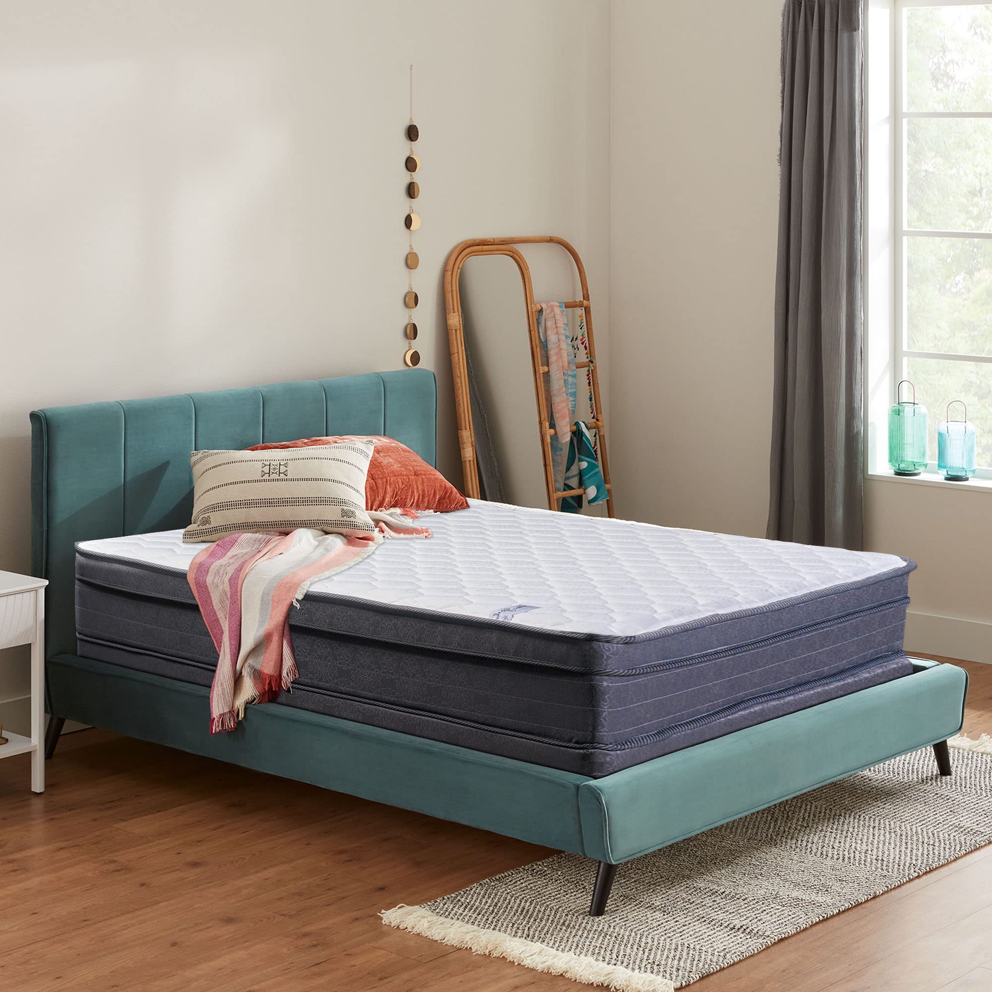 Greaton 11-Inch Plush Eurotop Mattress & Box Spring Set - Full Size, Back Support, No Assembly - Perfect for Bedrooms