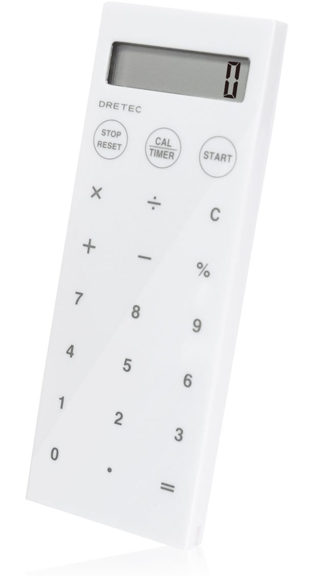 DRETEC White Calculator with Vibrating Timer - CL-119WT for School, Office & Home Use