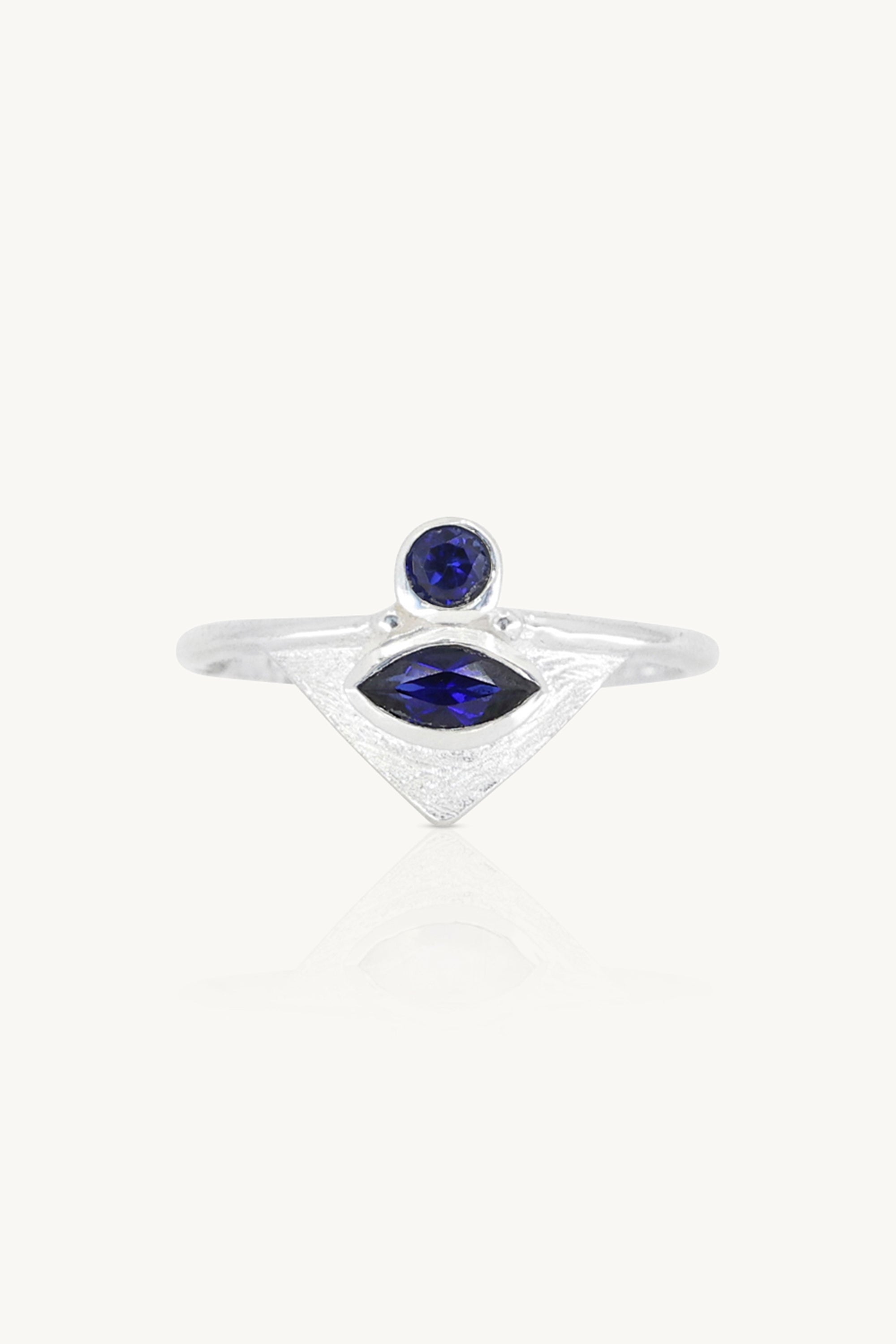 Exquisite Nile Sapphire Silver Ring for Women – Elegant Sterling Silver Jewelry Gift for Her, Perfect for Anniversaries, Engagements & Special Occasions