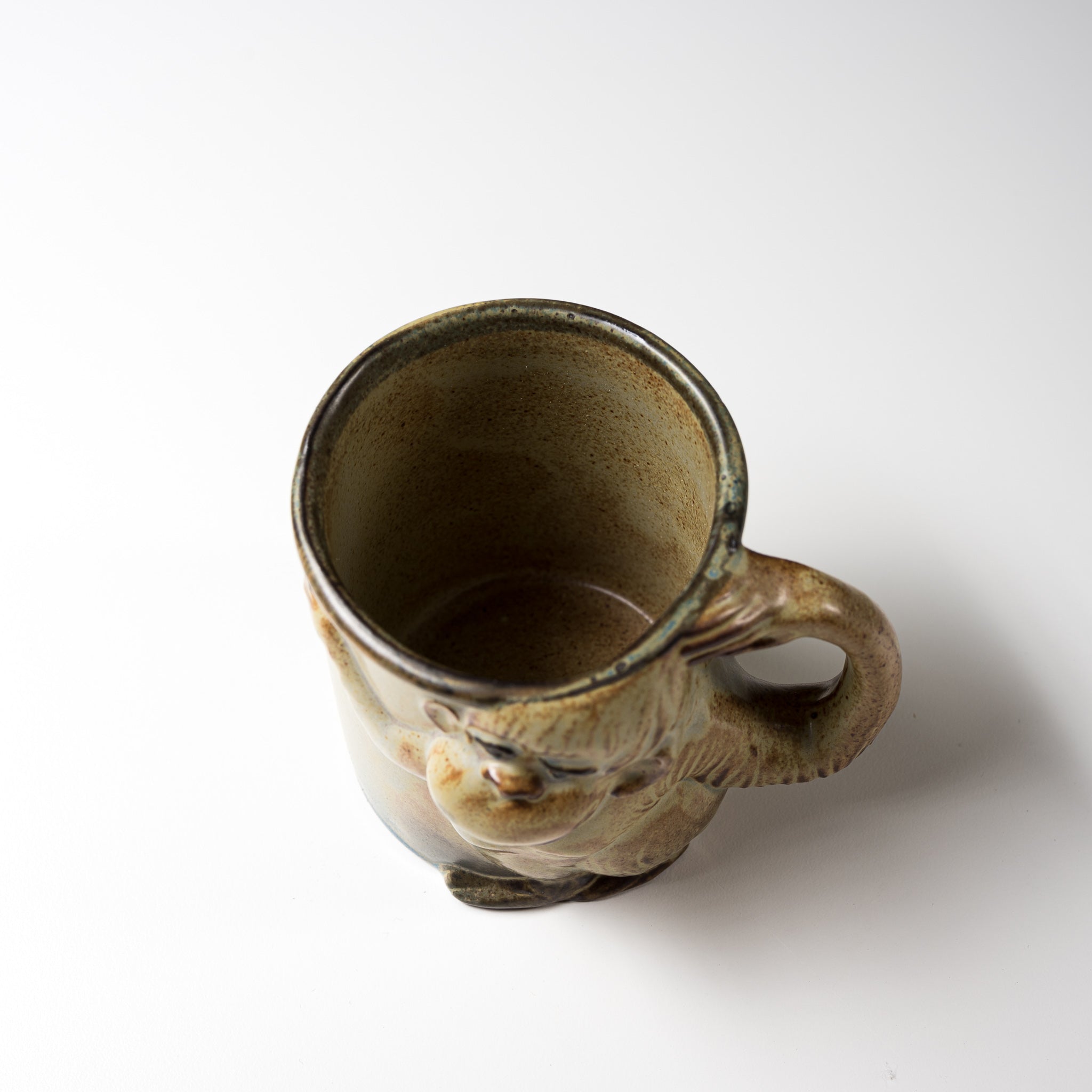 Seto Ware KASHIWA Animal Mug Cup - Handmade Japanese Ceramic Monkey Coffee Cup for Tea, Hot Drinks - Perfect Gift for Home, Office, or Japanese Tea Ceremony Use