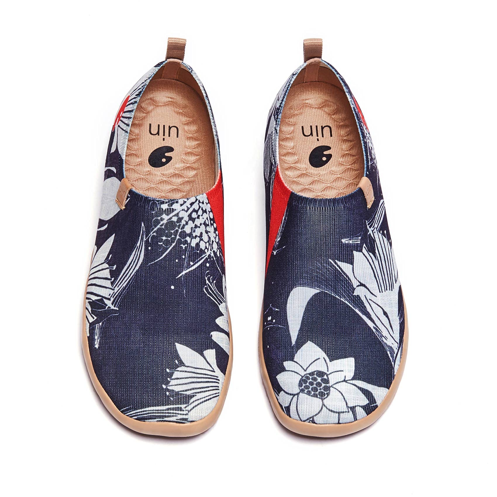UIN Women's Slip On Sneakers - Comfortable Knit Loafers with Artistic Painting | Soft Walking Shoes for Women | Perfect for Casual Wear, Travel & Everyday Comfort