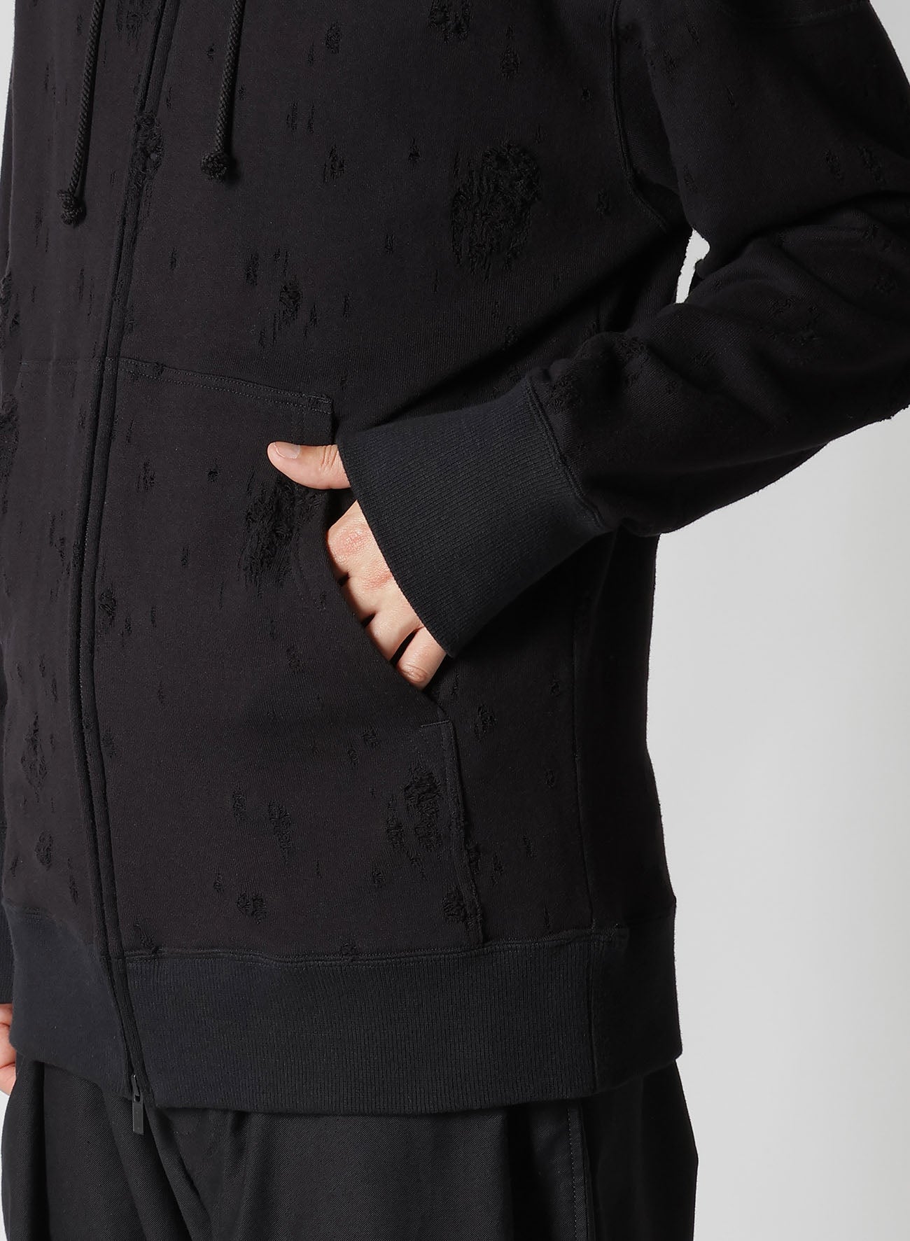 Damaged Lining Yoke Hoodie - Trendy Distressed Streetwear for Men & Women | Perfect for Casual Outfits, Layering & Urban Fashion