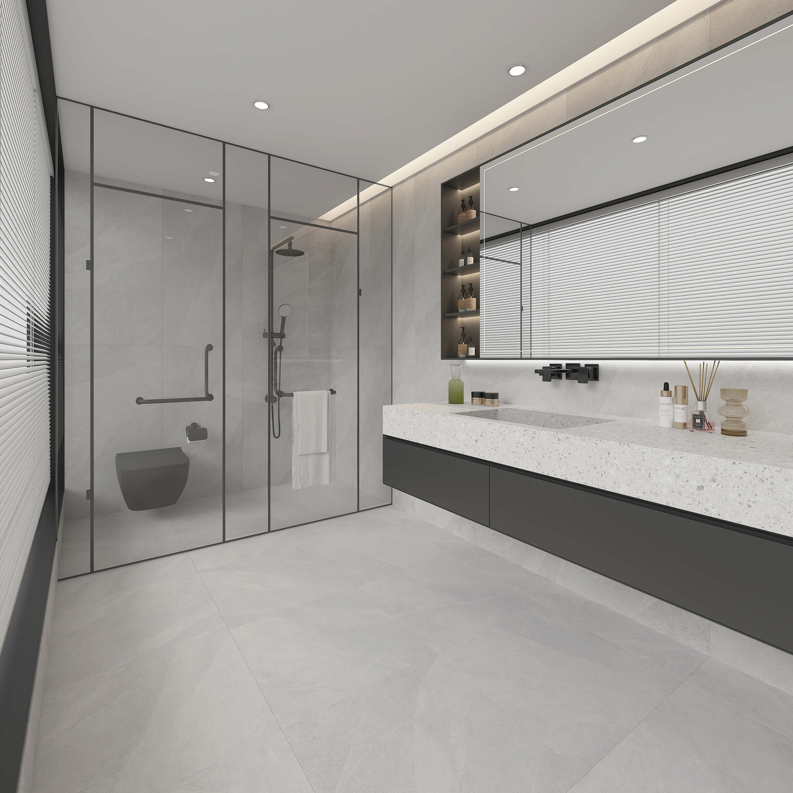 Mayastone 600x600mm Non-Slip Grip Pearl Ceramic Tile - Perfect for Bathroom Floor, Kitchen Backsplash & Shower Walls