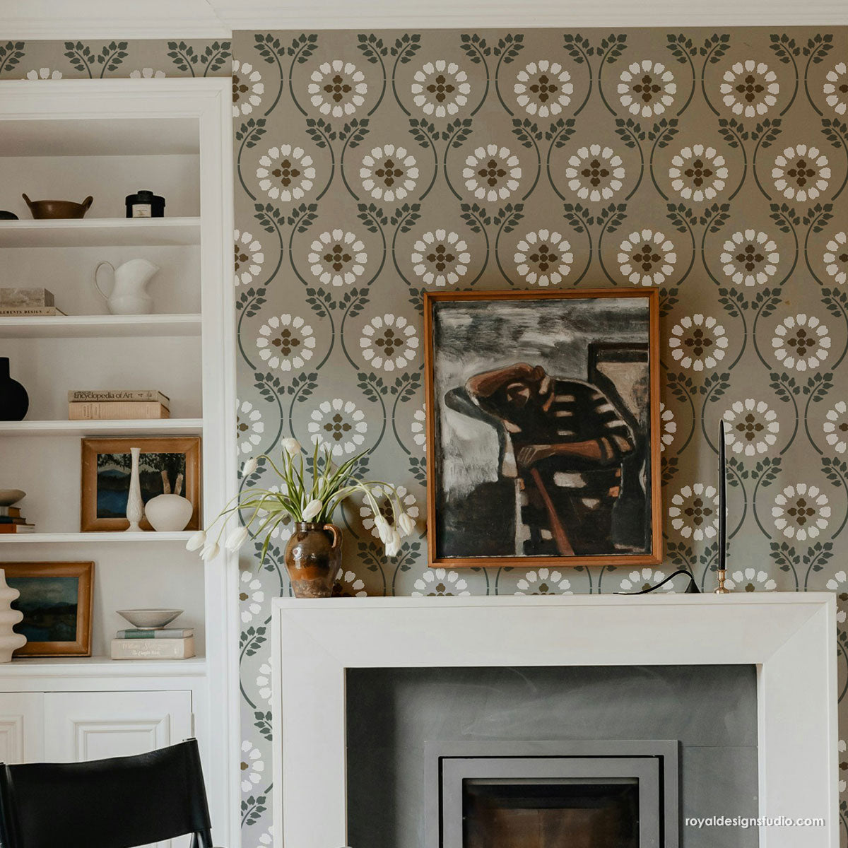 Charlotte Country Floral Trellis Wall Stencil - Reusable DIY Painting Template for Home Decor, Furniture & Craft Projects - Perfect for Bedroom, Nursery, Living Room Accent Walls