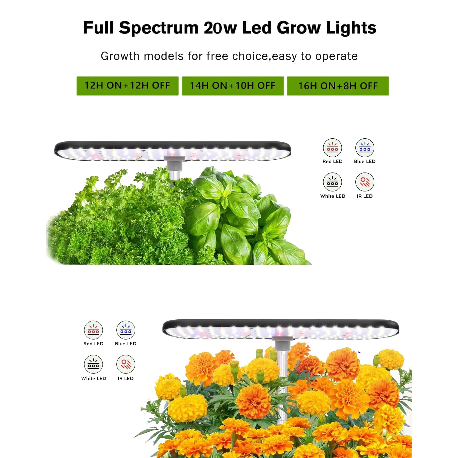 12-Pod Hydroponic Growing System with LED Grow Light & Auto Timer - Indoor Herb Garden Kit for Home Kitchen, Height Adjustable - Perfect for Fresh Basil, Mint, Rosemary & Organic Vegetables Year-Round (Ideal for Small Spaces, Apartments & Urban Gardening)