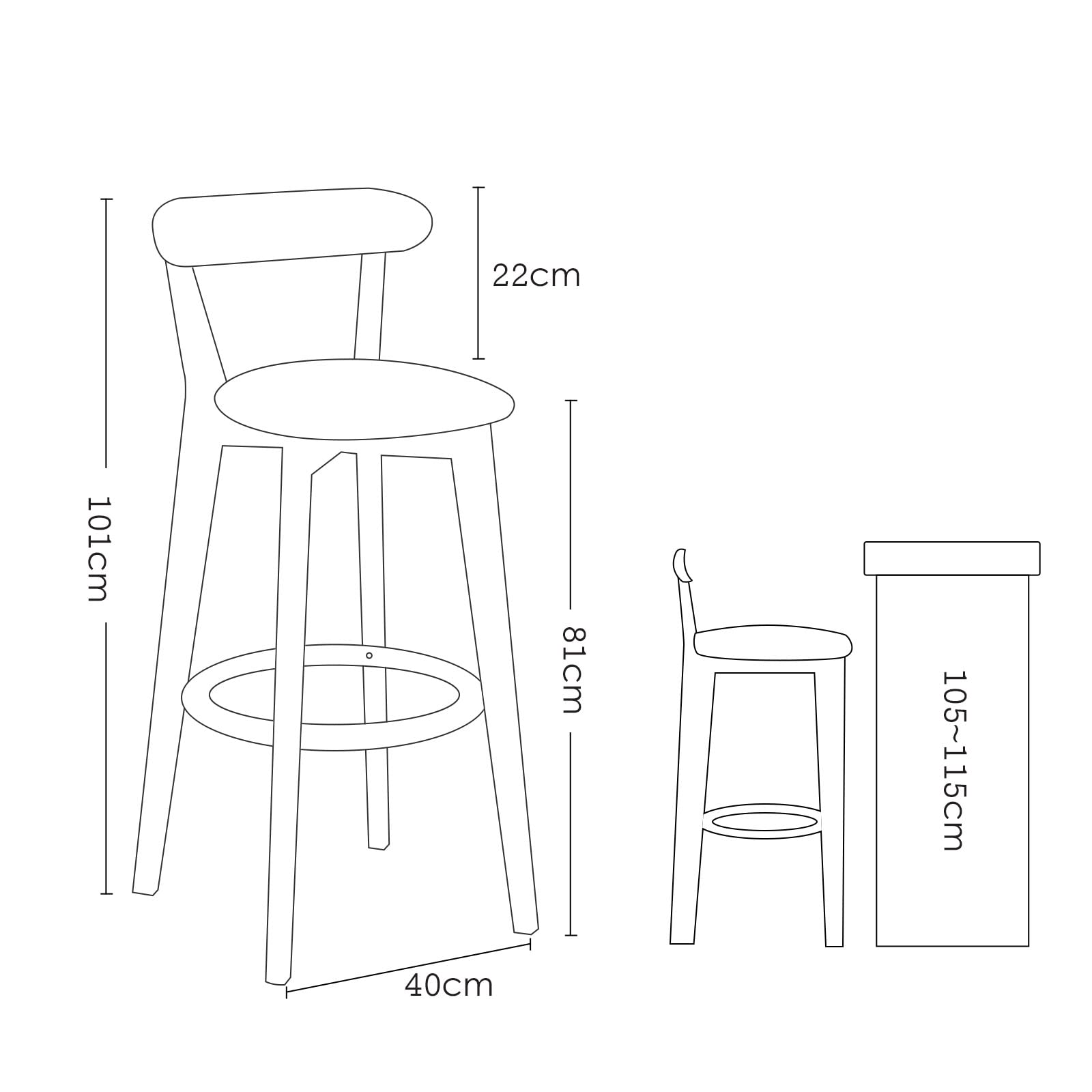 Premium Wooden Breakfast Bar Stool with PU Leather Backrest & Armrest - Comfortable Kitchen Island Chair for Dining, Coffee Shops & Home Decor