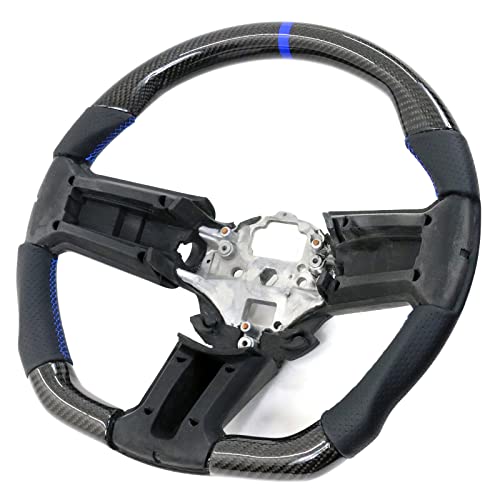 Black Carbon Fiber & Leather W/ Blue Stitch