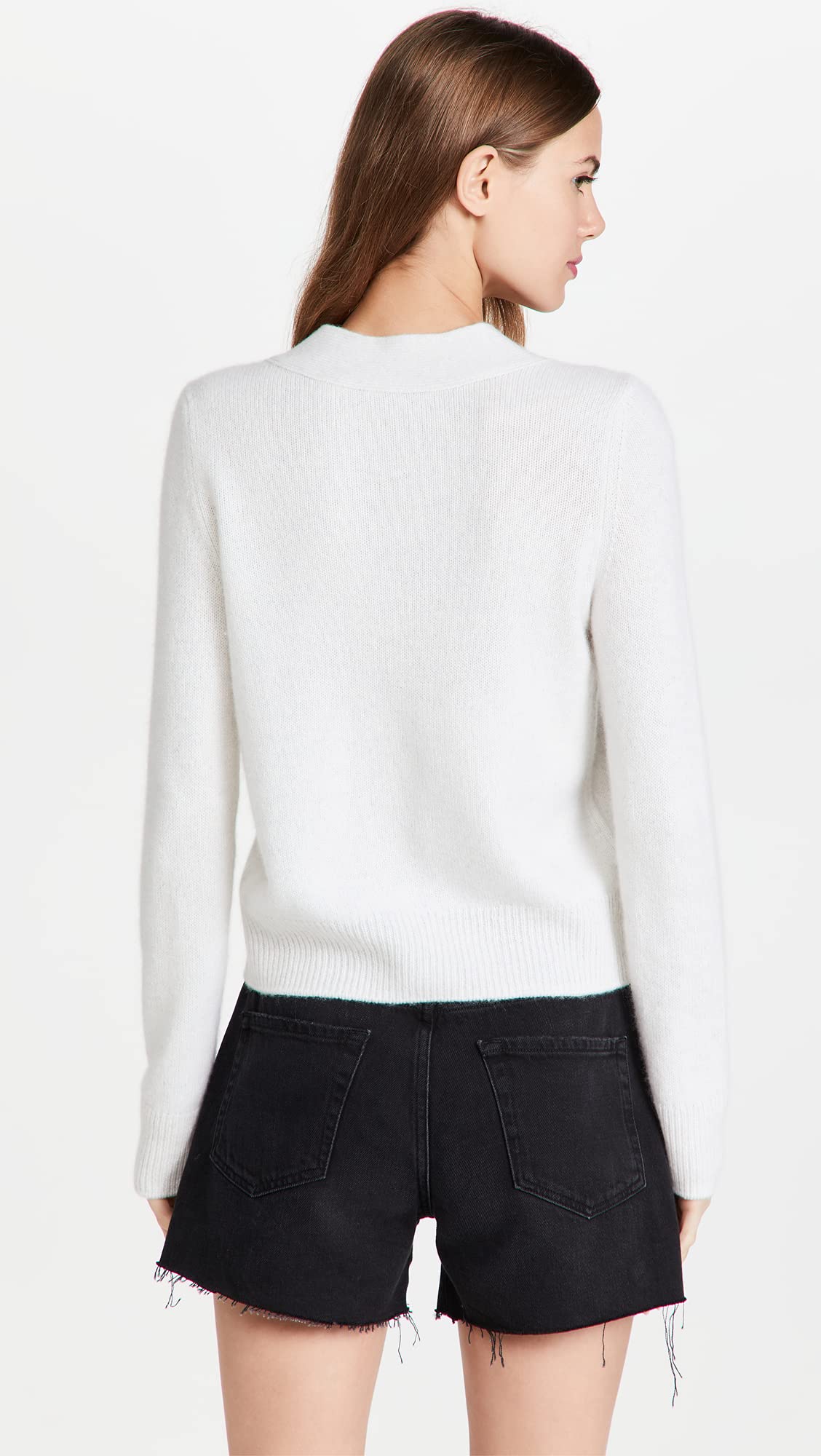 Vince Women's Shrunken Button Cardigan Sweater | Soft Knit Long Sleeve Open Front Wrap | Perfect for Office, Date Night & Fall Layering