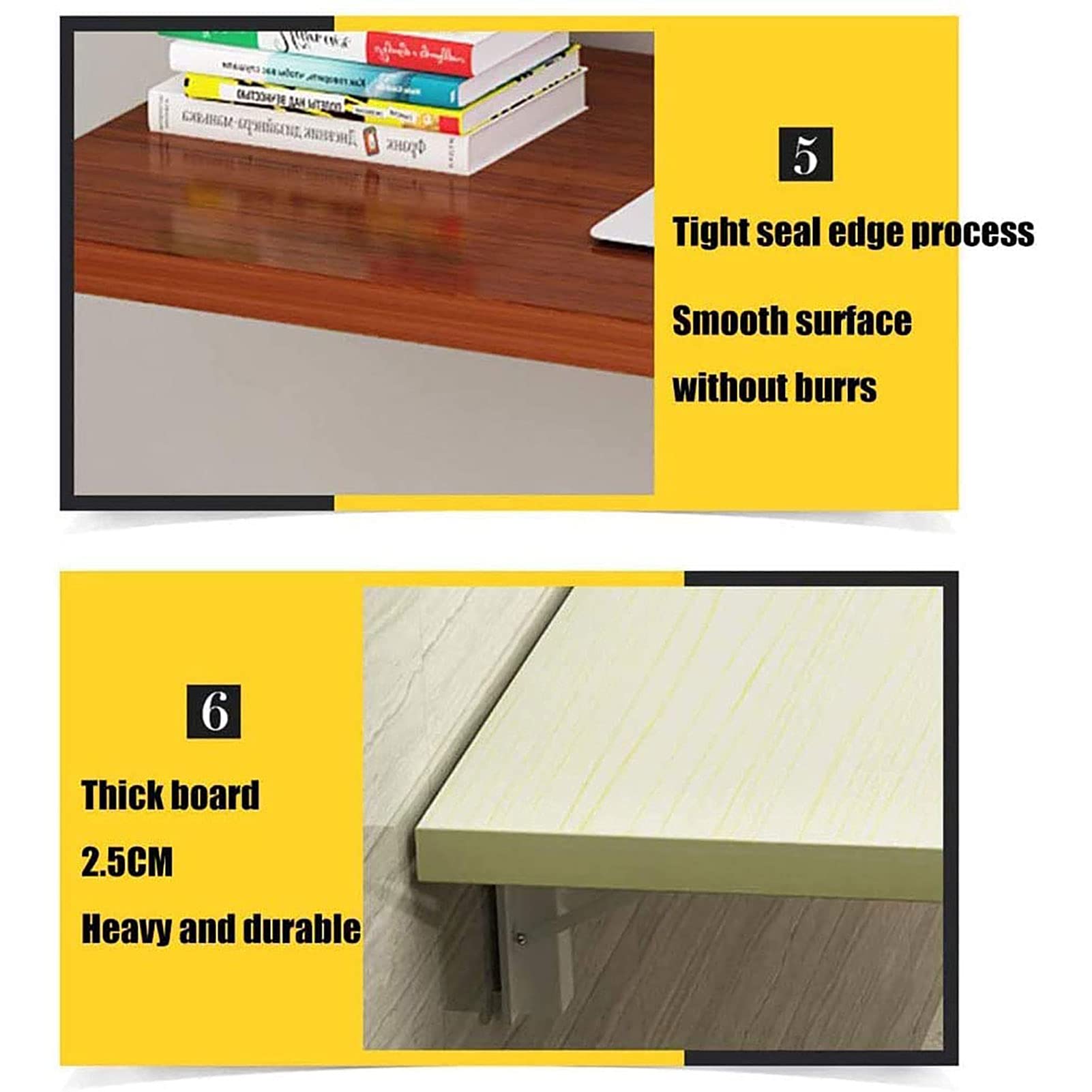 Foldable Wall-Mounted Drop Leaf Table - Solid Wood Space-Saving Kitchen Table & Workbench | Perfect for Small Apartments, Tiny Homes & Kitchen Extensions | Multi-Functional as Computer Desk, Breakfast Nook & Craft Station