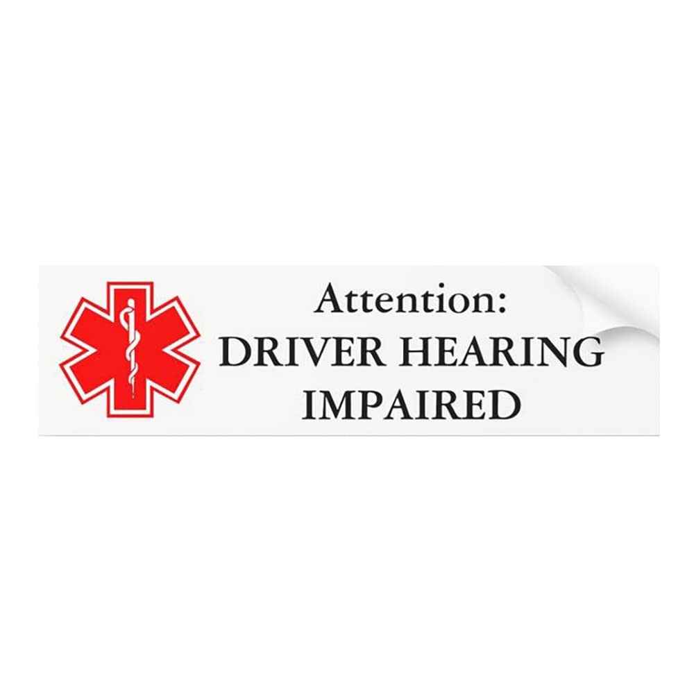Hearing Impaired Driver Bumper Sticker - Funny Car Decals for Windows & Bumpers - Perfect for Raising Awareness & Adding Humor to Your Vehicle