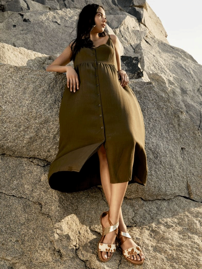 Myra Bag S 4890 Women's Comfortable Chunky Sandals in Tan - Perfect for Summer Outings, Beach Vacations & Casual Wear