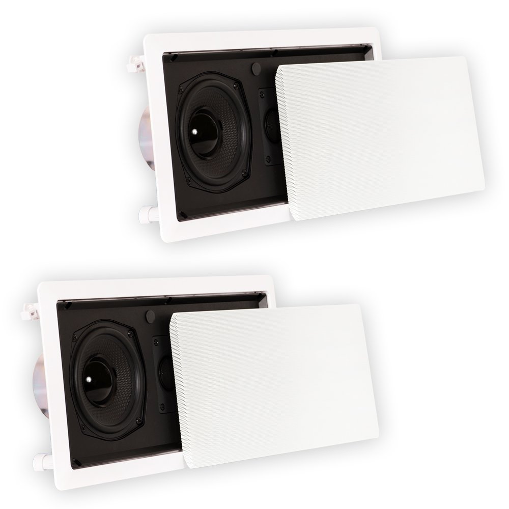 Theater Solutions TSLCR5 In-Wall Speakers - 2-Piece Home Theater Surround Sound System for Immersive Movie Nights & Music Listening