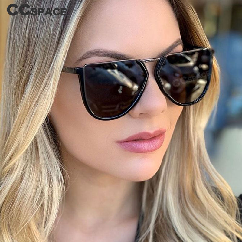 CCspace Women's Fashion Sunglasses - Full Rim Alloy Polygonal Frame UV400 Protection (Style 48041) for Driving, Beach & Outdoor Activities