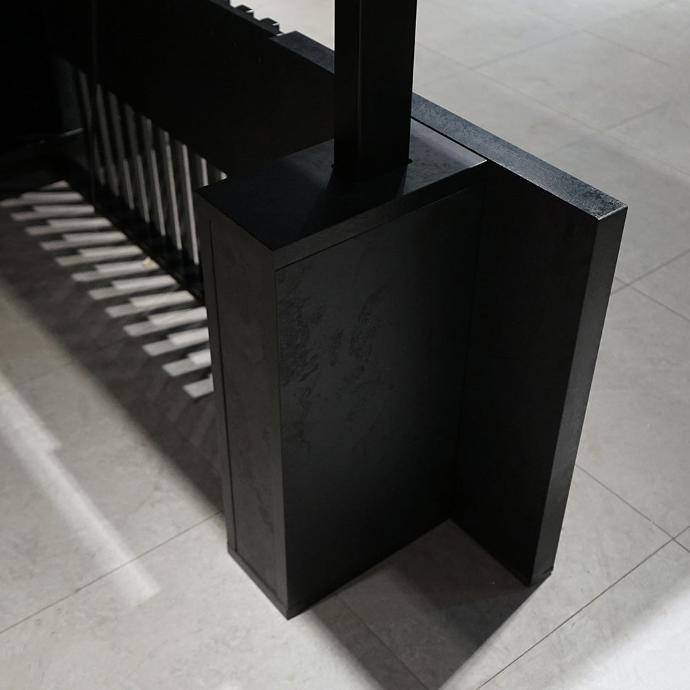 DAXTON 200cm Black Executive Desk with Left Return & Lift Mechanism - Perfect for Home Office & Professional Workspaces