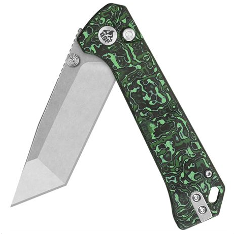 QSP Grebe T Button Lock Pocket Knife - S35VN Steel Blade & Carbon Fiber Handle - EDC, Camping, Outdoor Survival Tool