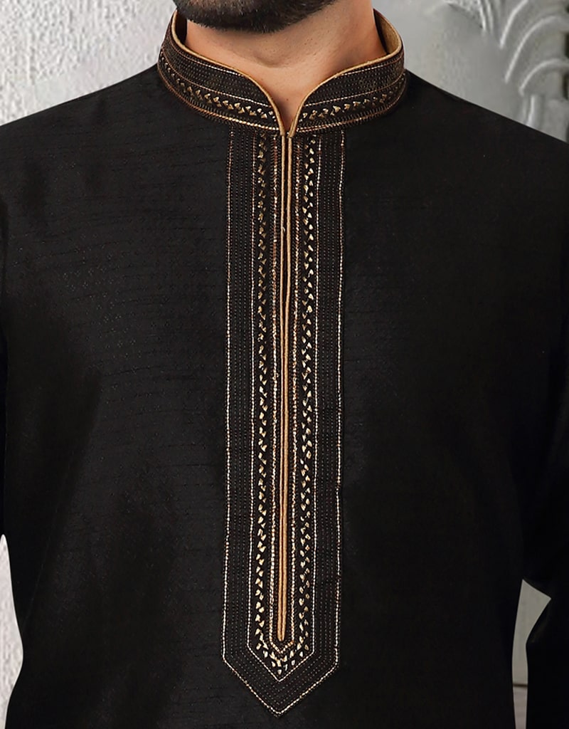 Elegant Black Kurta Jacquard Chudidar Set for Women - Traditional Indian Ethnic Wear for Festivals, Weddings & Special Occasions