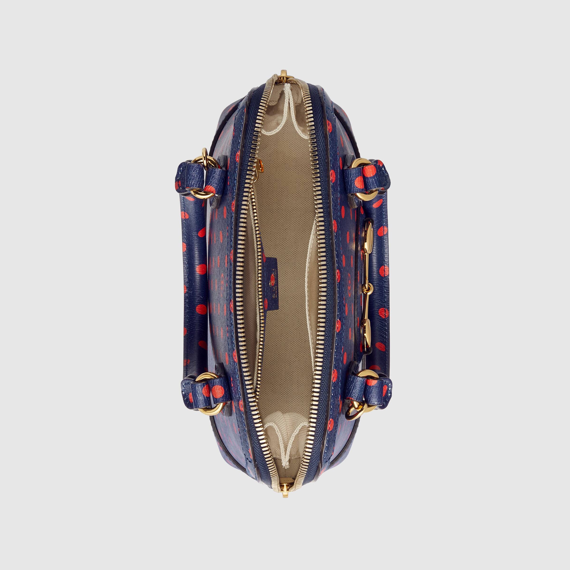 Gucci 1955 Horsebit Small Top Handle Bag Blue Leather Crossbody Purse for Women | Luxury Designer Handbag for Work, Travel & Evening Out