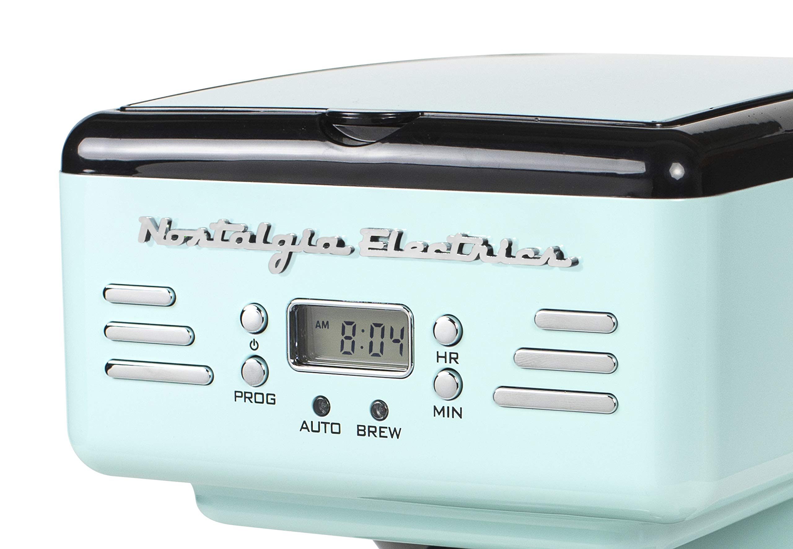Vintage 12-Cup Programmable Coffee Maker & 2-Slice Wide Toaster Set - Retro Kitchen Appliances for Home, Office & Breakfast Nook