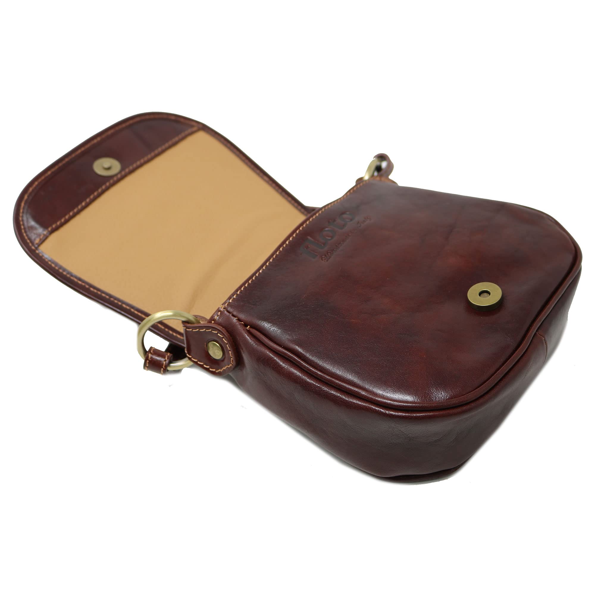 Floto Venezia Women's Saddle Bag - Vintage Leather Crossbody Shoulder Purse Handbag for Everyday Use, Travel & Date Night