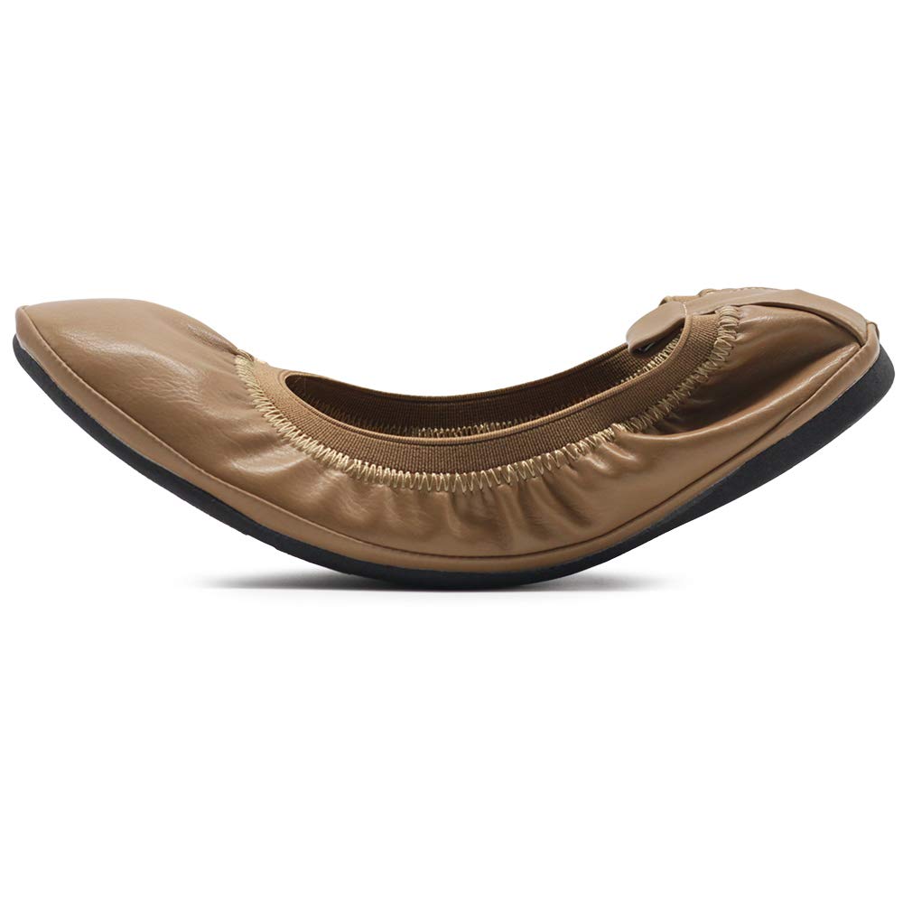 Ollio Women's Comfort Ballet Flats with Shoe Collar Pull Tab - Slip-On Casual Shoes for Work, Travel & Everyday Wear