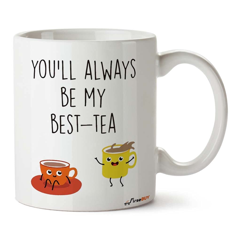 FirseBUY Best Friend Ceramic Tea Coffee Mug - 11Oz White - Perfect for Gifts, Anniversaries & Daily Use