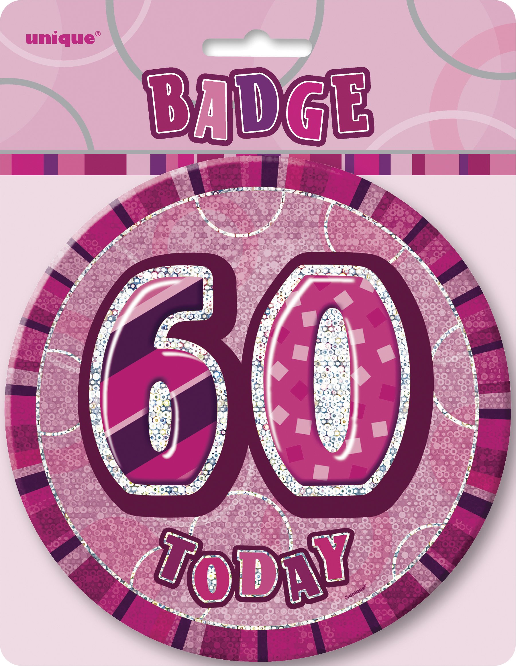 Glitz 60th Birthday Button - Elegant Gold & Silver Celebration Badge for Milestone Parties, Retirement Events & Anniversary Celebrations