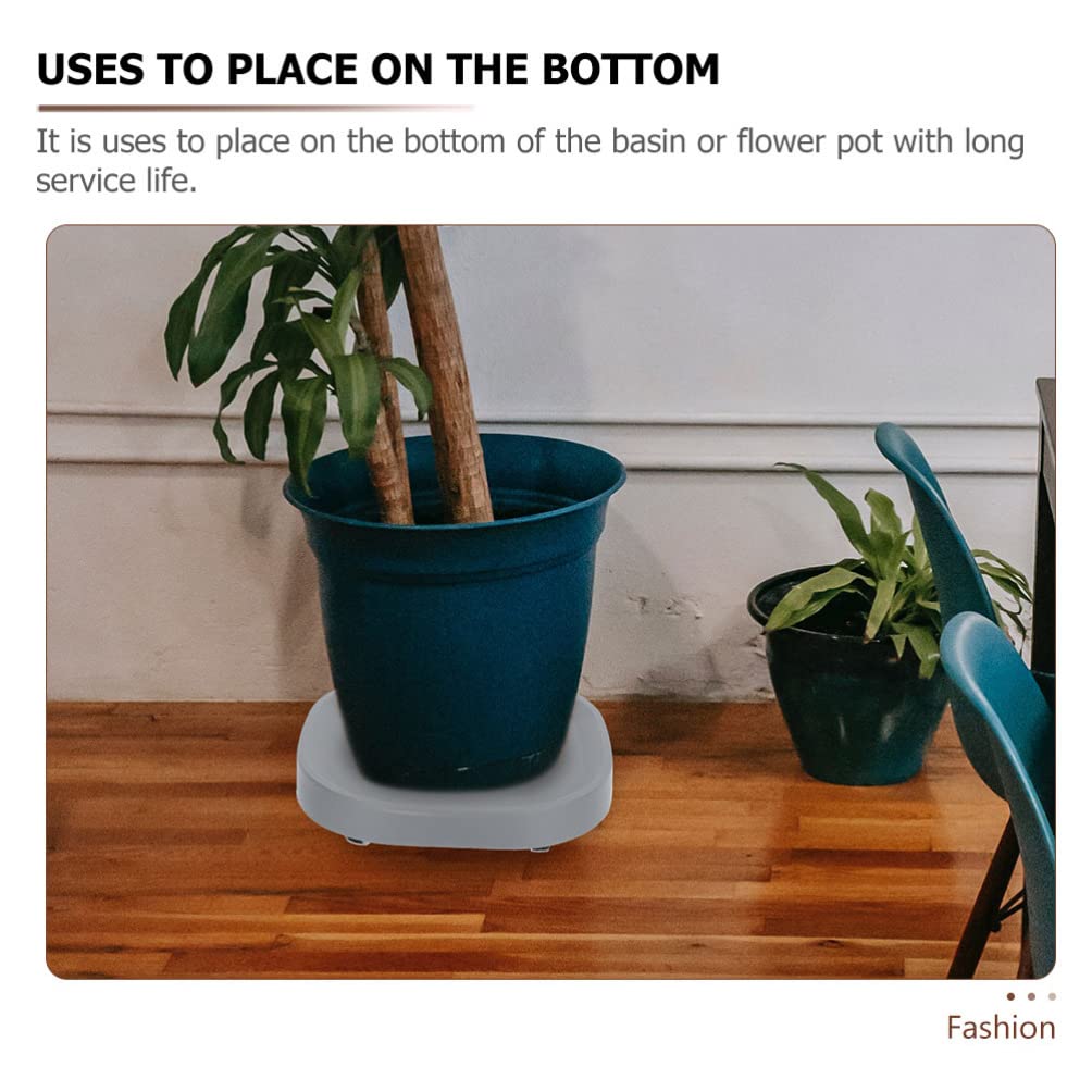 Angoily 2-Pack Heavy Duty Rolling Plant Caddy with 4 Invisible Wheels - 7.6 Inch Square Plastic Flower Pot Mover for Indoor Plants - Perfect for Moving Large Potted Plants on Hardwood Floors & Tile