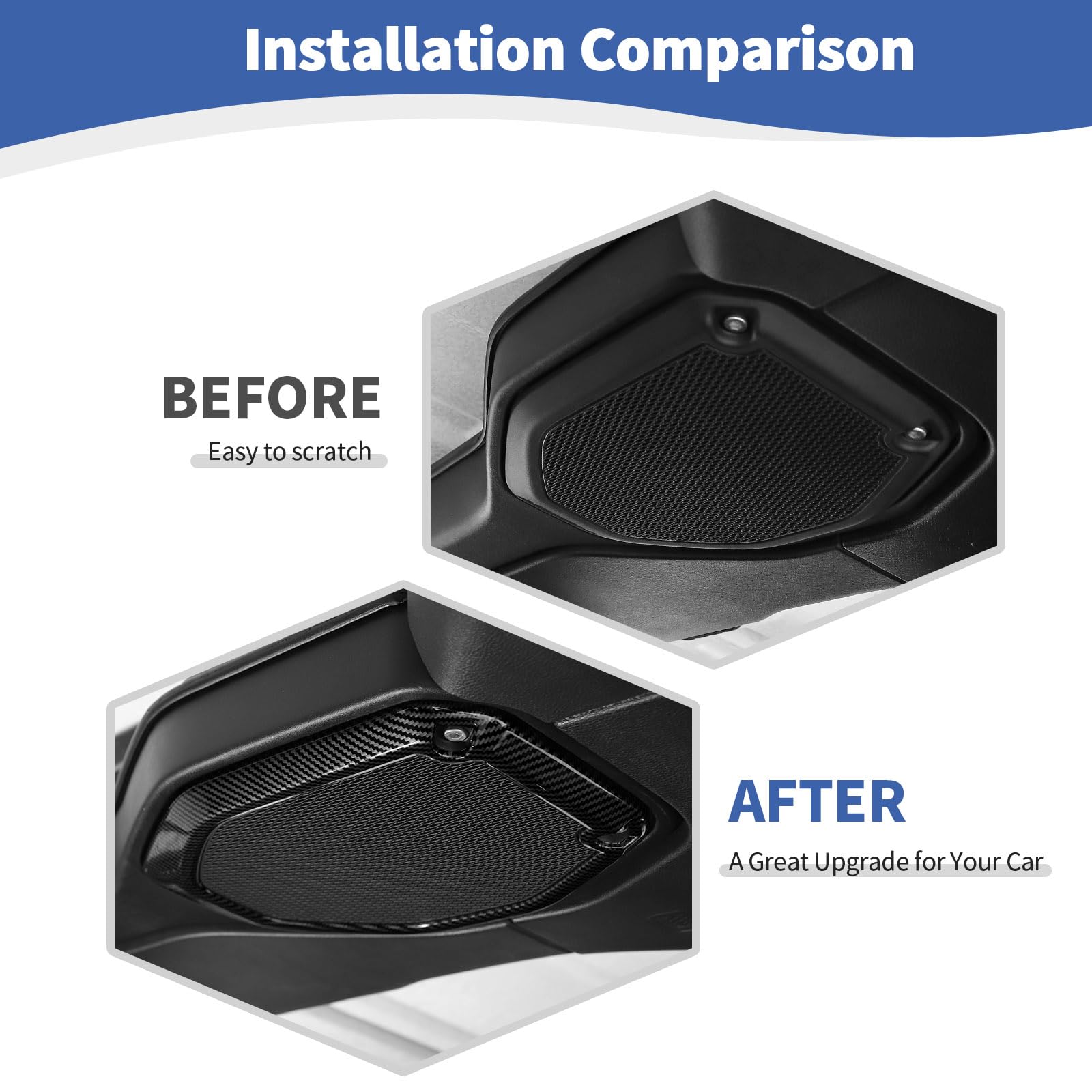 Carbon Fiber Speaker Cover Trim for Jeep Wrangler JL/JLU & Gladiator JT (2018-2023) - Interior Accessories Set of 2 - Perfect for Off-Road Adventures & Car Audio Upgrades