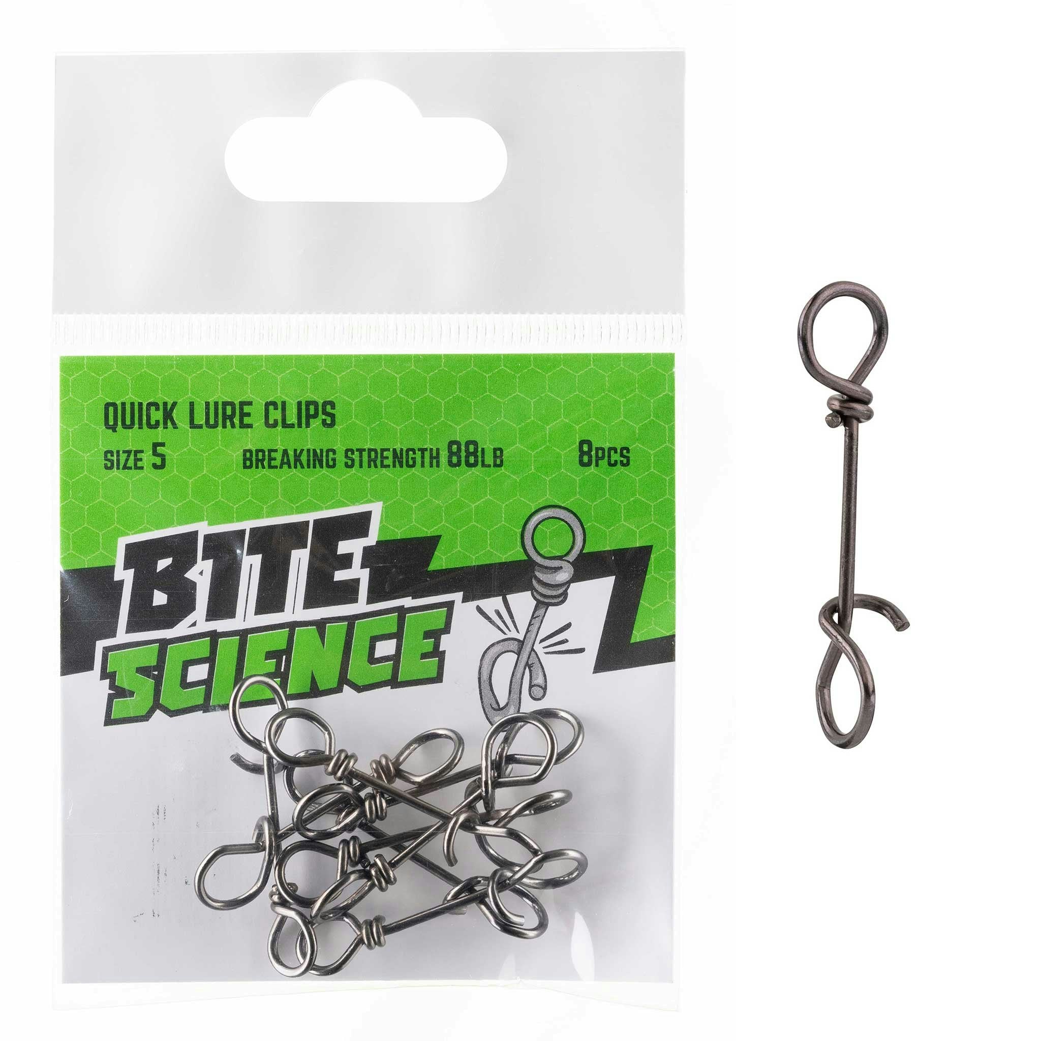 Bite Science Quick Lure Clips - Fishing Gear Accessories for Saltwater & Freshwater Anglers - Perfect for Bass, Trout, and Walleye Fishing