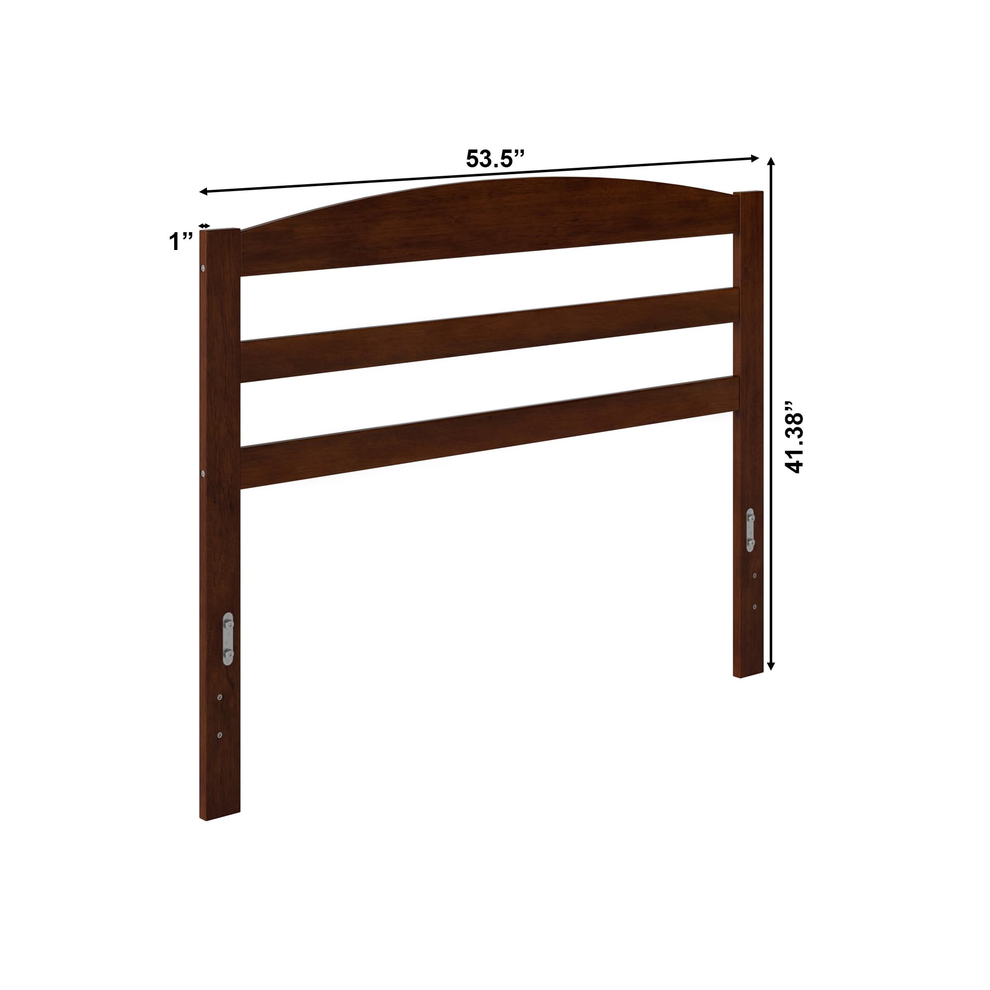 AFI Warren Full Size Wood Headboard with USB Charging Ports - Walnut Finish for Bedroom, Guest Room, and Hotel Decor