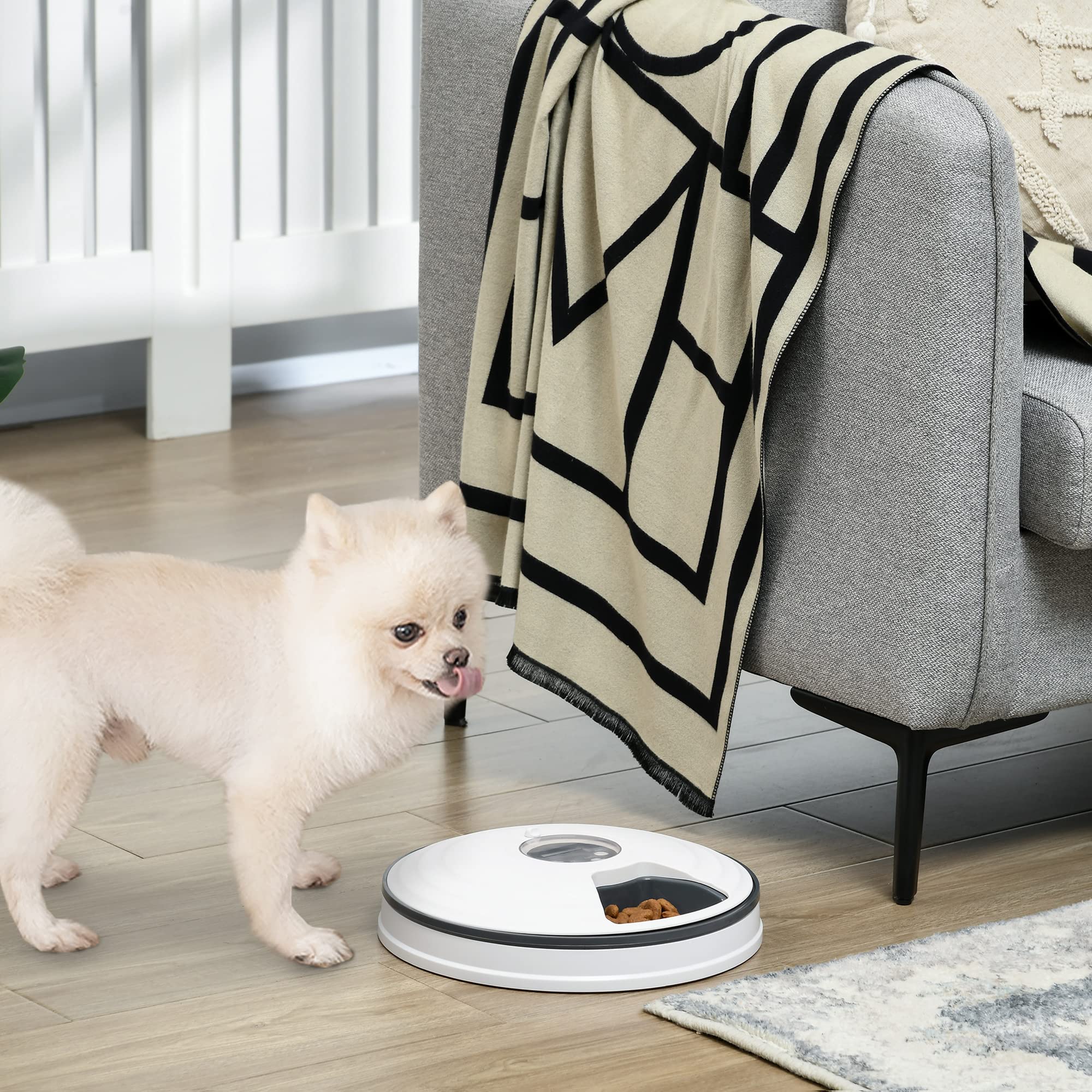 Automatic Pet Feeder for Dogs & Cats - Digital Timer, 6-Meal Dispenser - Perfect for Home, Travel & Busy Pet Owners