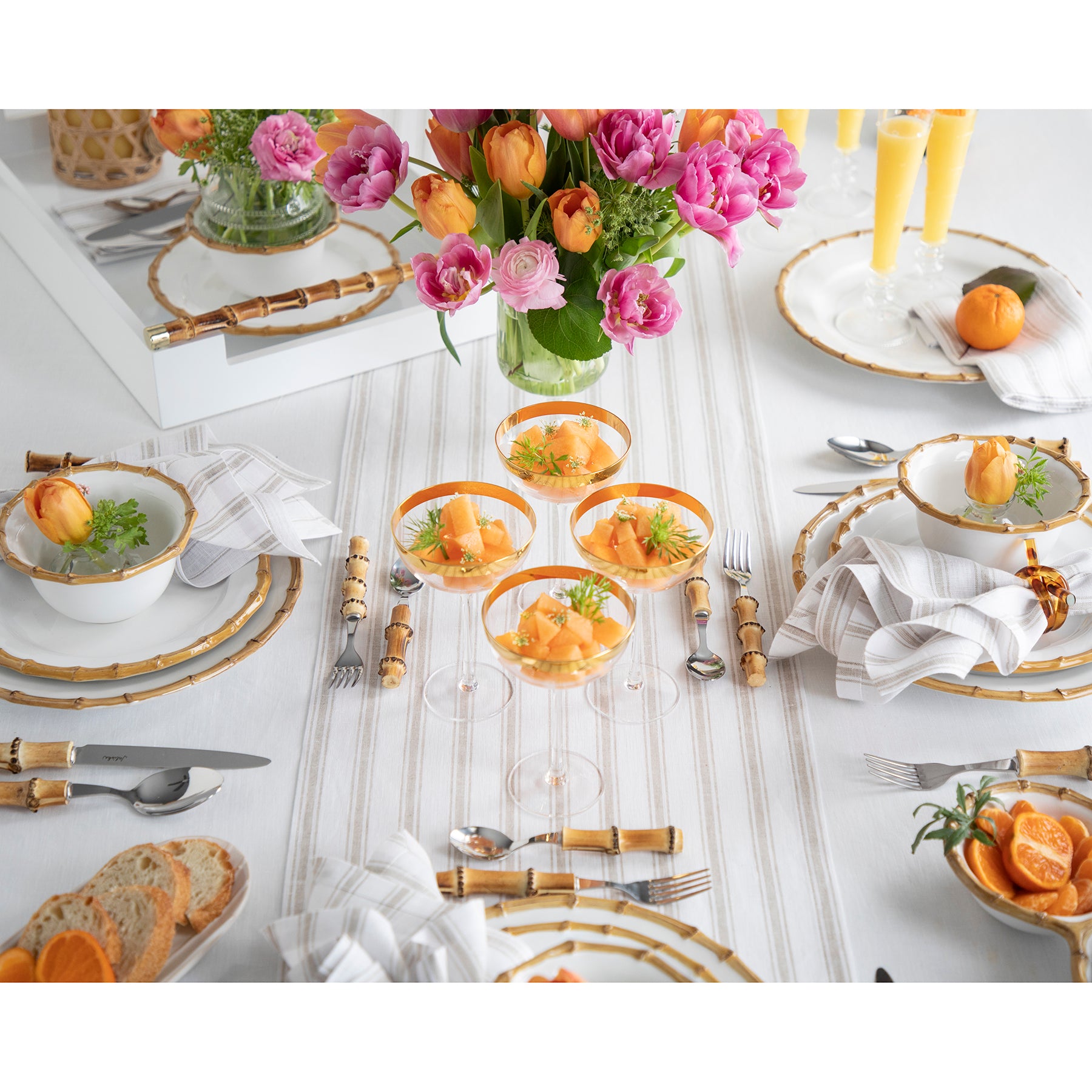 Capri Ticking Stripe Table Runner - 16 Inch & 18 Inch Wide Cotton Farmhouse Decor for Dining Table, Buffet, and Kitchen Island