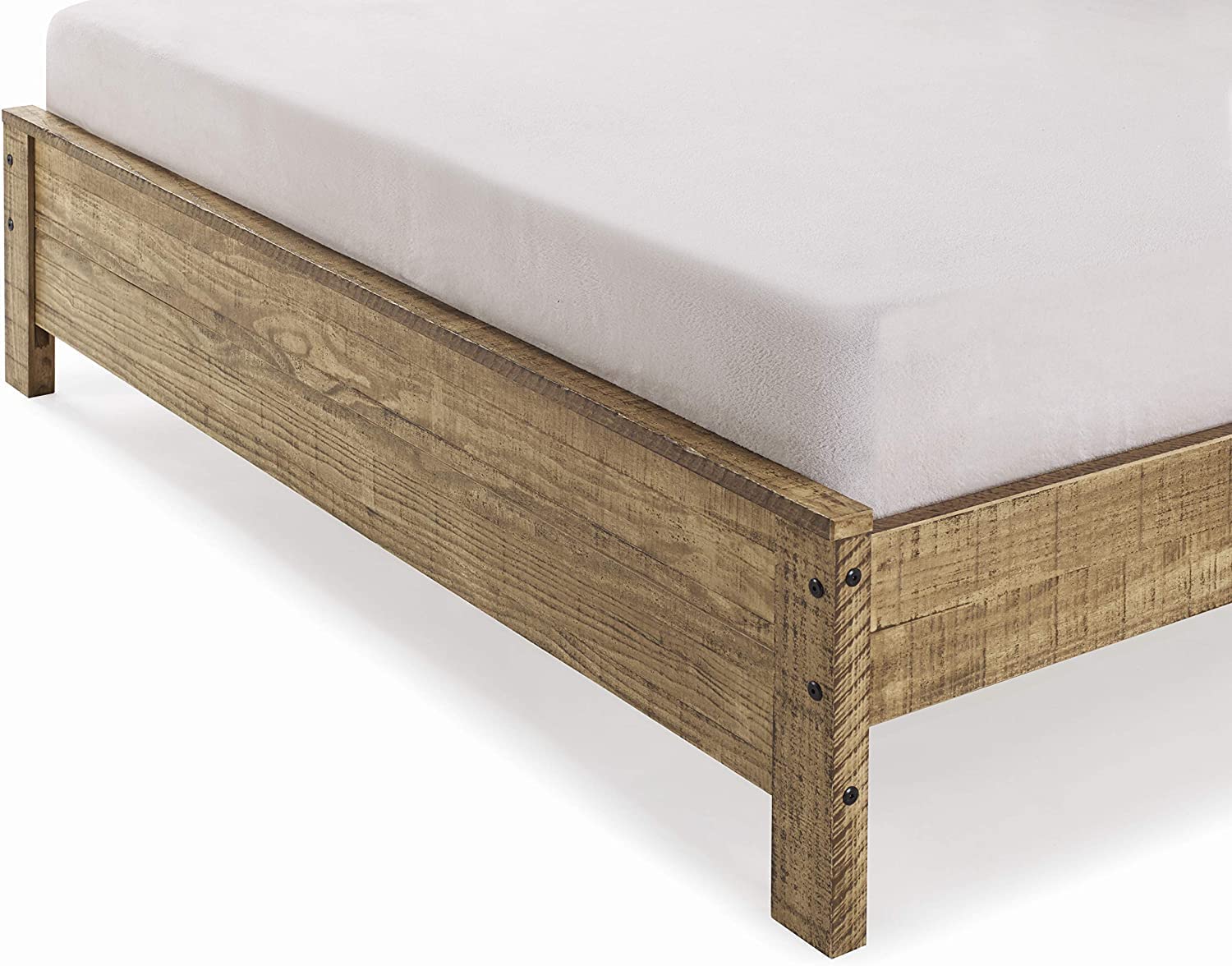 Solid Wood Twin Bed Frame with Headboard - Heavy Duty Modern Rustic Twin Size Bed Frame for Kids & Teens (Box Spring Required) | Perfect for Bedrooms, Guest Rooms & Dormitories