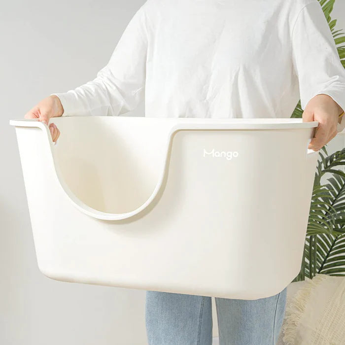 Premium Mango Wood Cat Litter Box Tray - Open Design for Small & Medium Cats | Comfortable & Easy Access | Perfect for Home, Apartment, or Travel Use