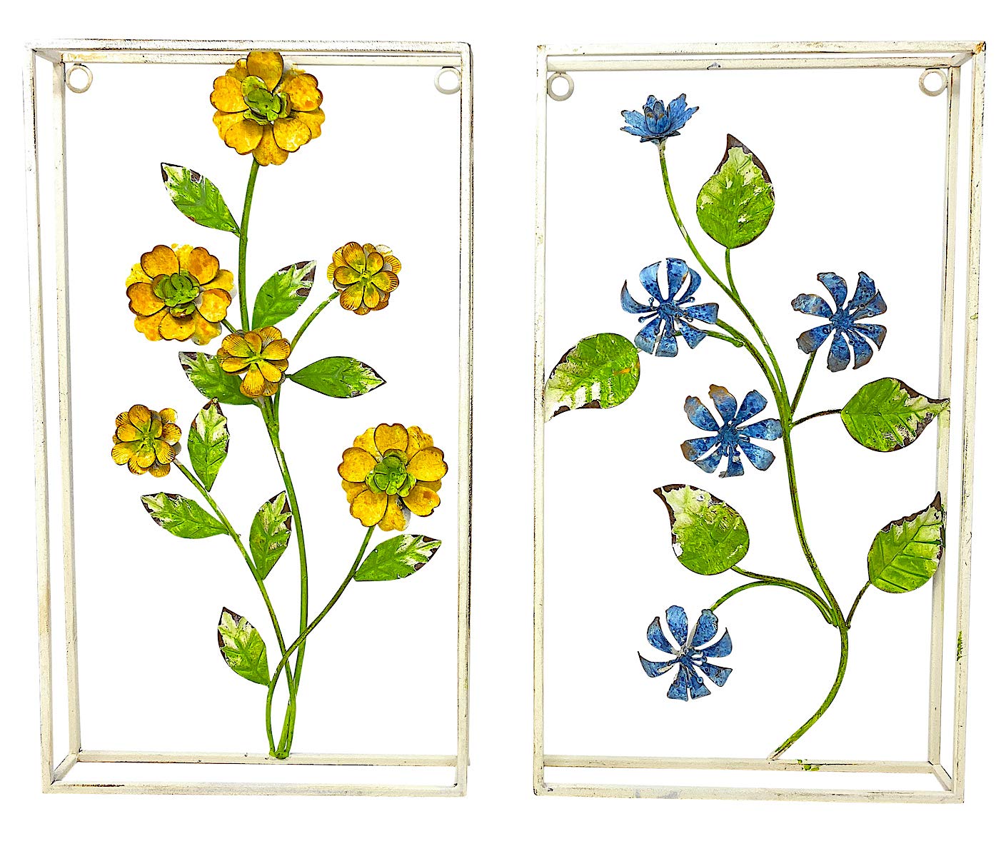 RAZ Imports Home Sweet Home 16-Inch Floral Wall Decor Set of 2 - Perfect for Living Room, Bedroom & Home Office Decoration