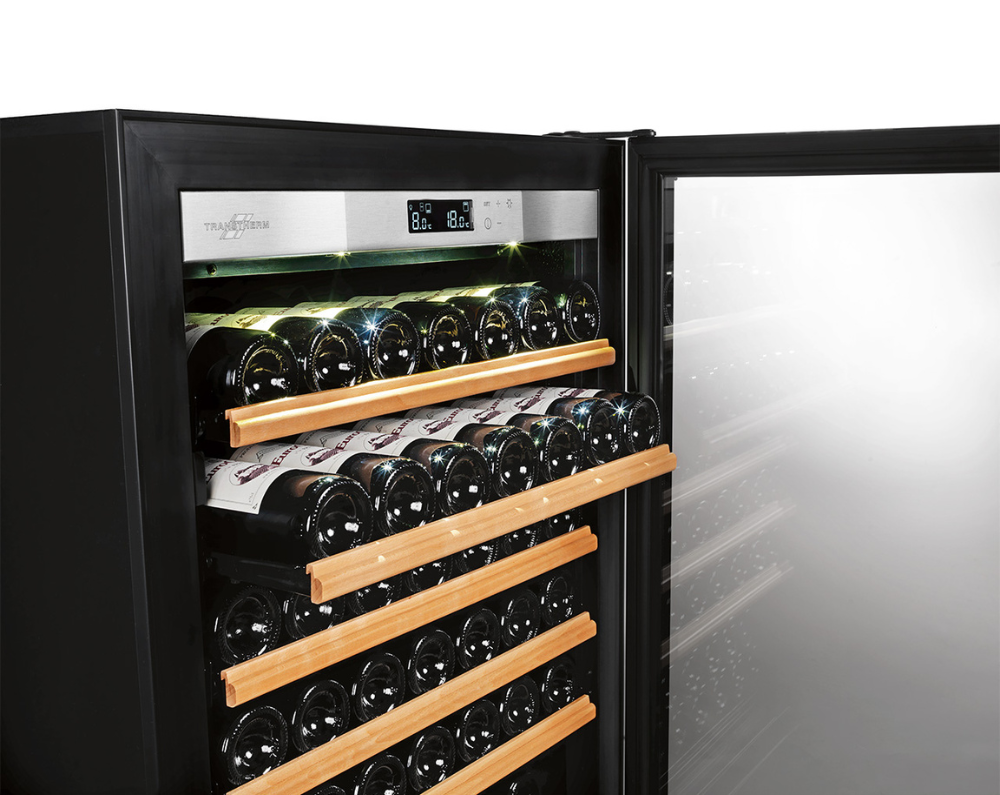 Transtherm Loft Wine Cooler Refrigerator - 18 Bottle Capacity, Dual Zone Temperature Control for Red & White Wines - Perfect for Home Bars, Kitchen, and Entertaining