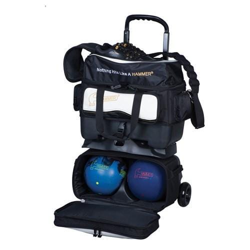 Hammer Vibe 4 Ball Roller Bowling Bag - Black/White - Perfect for League Play & Tournament Travel