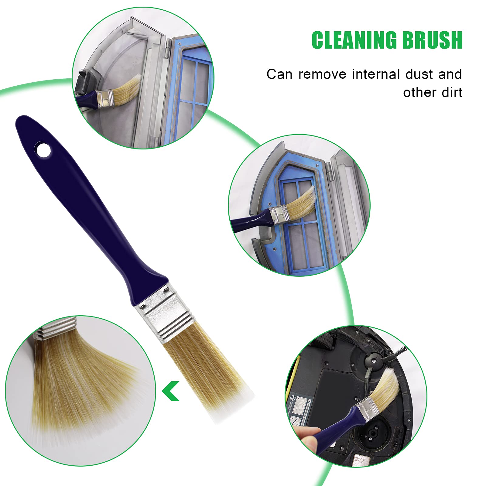 Robot Vacuum Cleaner Accessories Kit - Replacement Brush Roll, Cleaning Tools & Microfiber Cloth for Efficient Home Cleaning | Perfect for Pet Hair, Hard Floors & Carpets