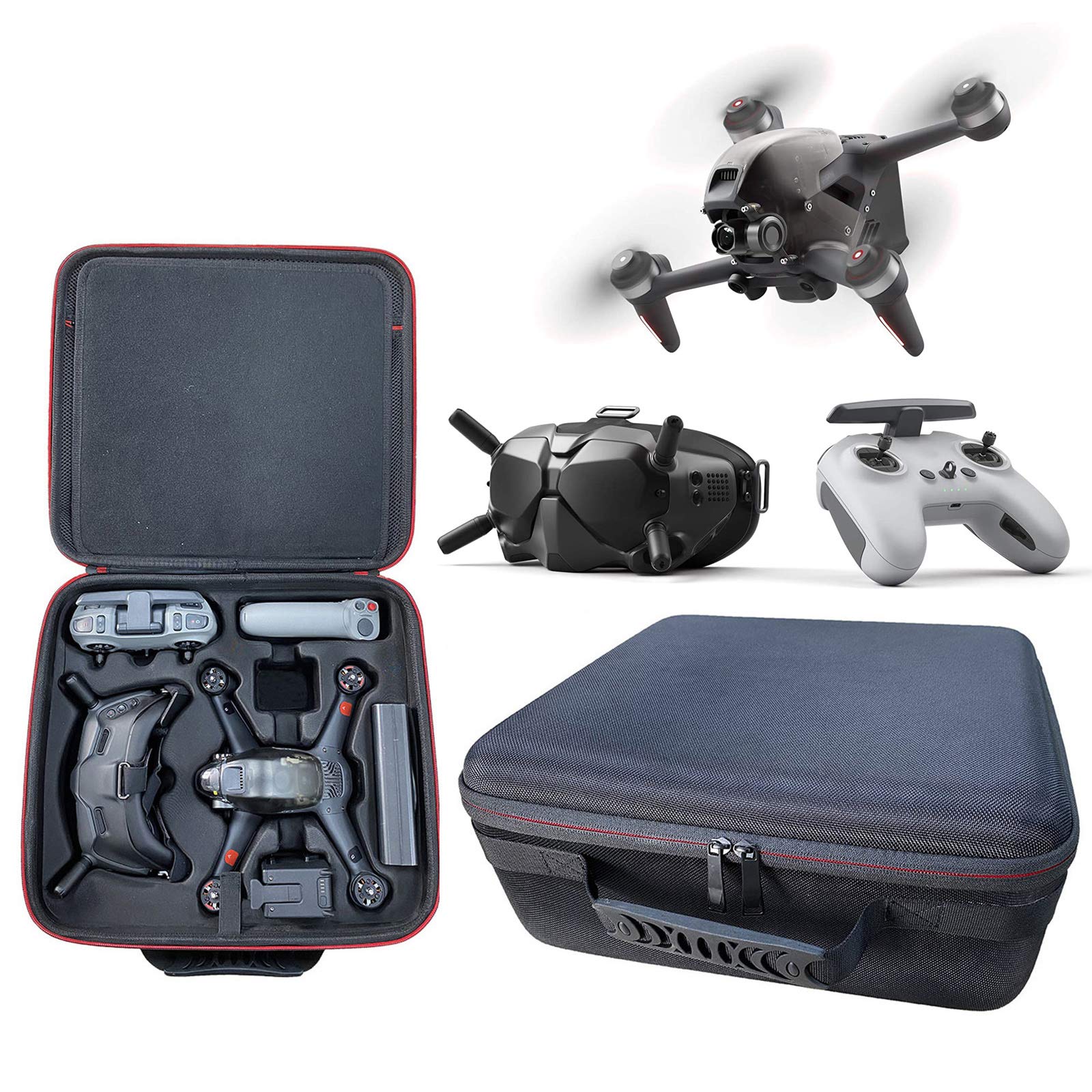 Waterproof FPV Drone Backpack - Hard Shell Shoulder Carrying Case for DJI FPV Combo, Goggles V2 & Remote Controller 2 | Protective Travel Storage for Drone Batteries & Accessories | Perfect for Outdoor Adventures, Aerial Photography & Travel