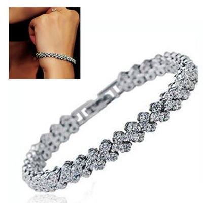 VARWANEO 3-Piece Women's Crystal Diamond Bangle Set - Elegant Rhinestone Charm Bracelets, Roman Style Fashion Jewelry for Women, Perfect Gift for Birthday, Anniversary & Special Occasions | Great for Parties, Weddings & Date Nights