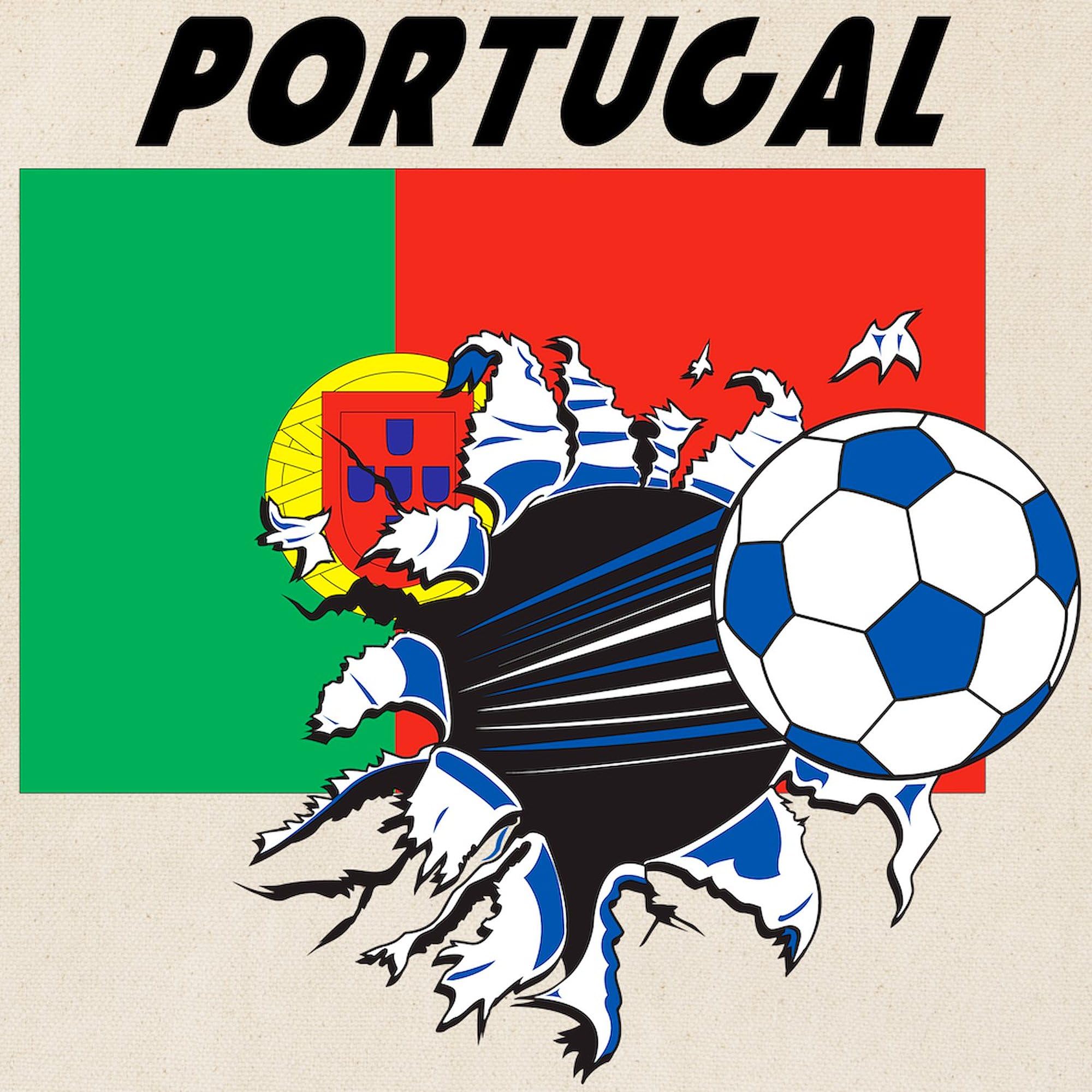 Portugal Soccer Tote Bag - Natural Canvas Reusable Grocery Shopping Bag for Fans, Sports Games & Beach Outings