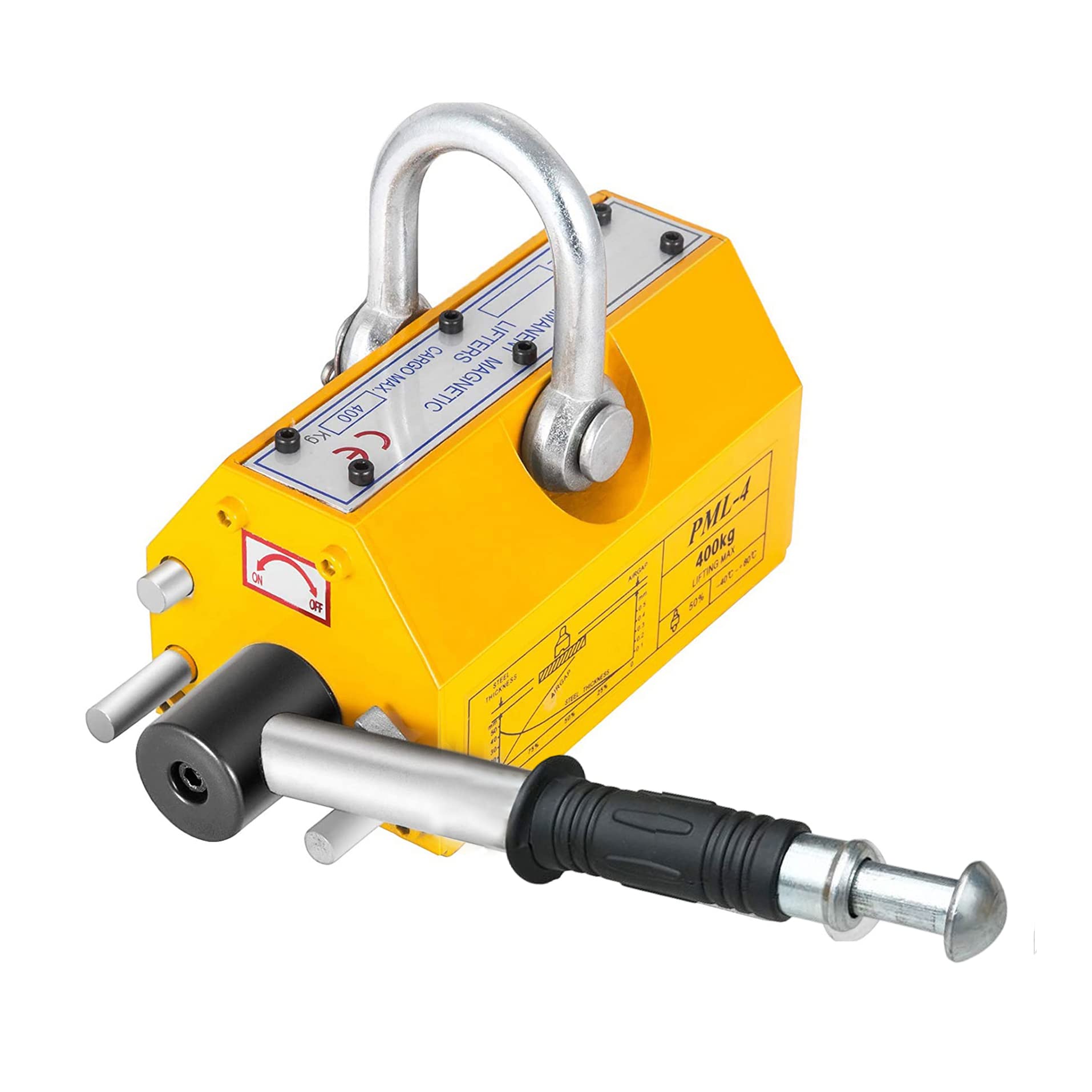 INTSUPERMAI Heavy Duty 880LB/400KG Steel Magnetic Lifter - Permanent Lifting Magnet for Hoist, Shop Crane & Block Board | Ideal for Metalworking, Construction & Warehouse Material Handling