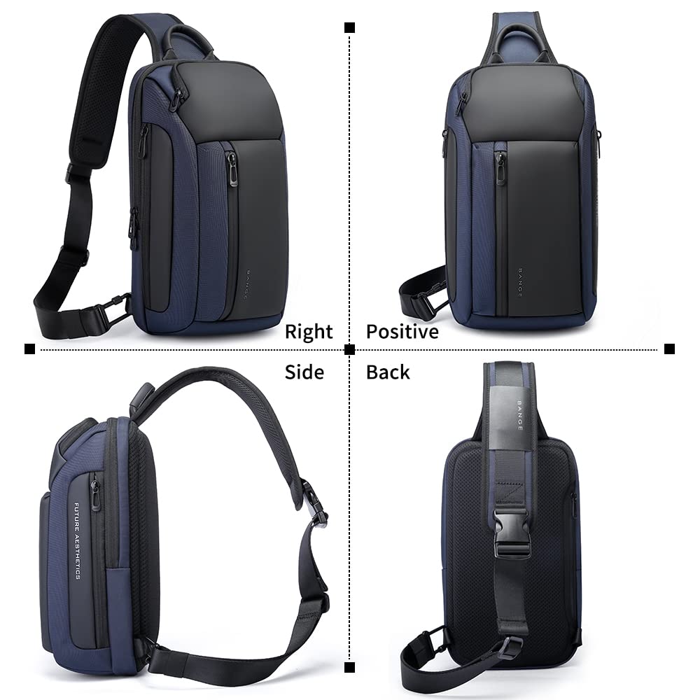 BANGE Waterproof Sling Bag for Men - Lightweight Chest Shoulder Crossbody Backpack - Perfect for Travel, Hiking, Gym & Daily Commute