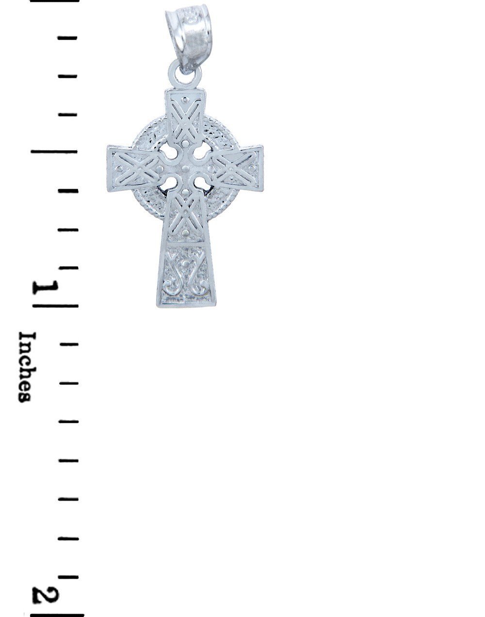 10K White Gold Celtic Charm Gaelic Cross Pendant Necklace for Women - Elegant Irish Jewelry Gift for Birthday, Anniversary & Special Occasions