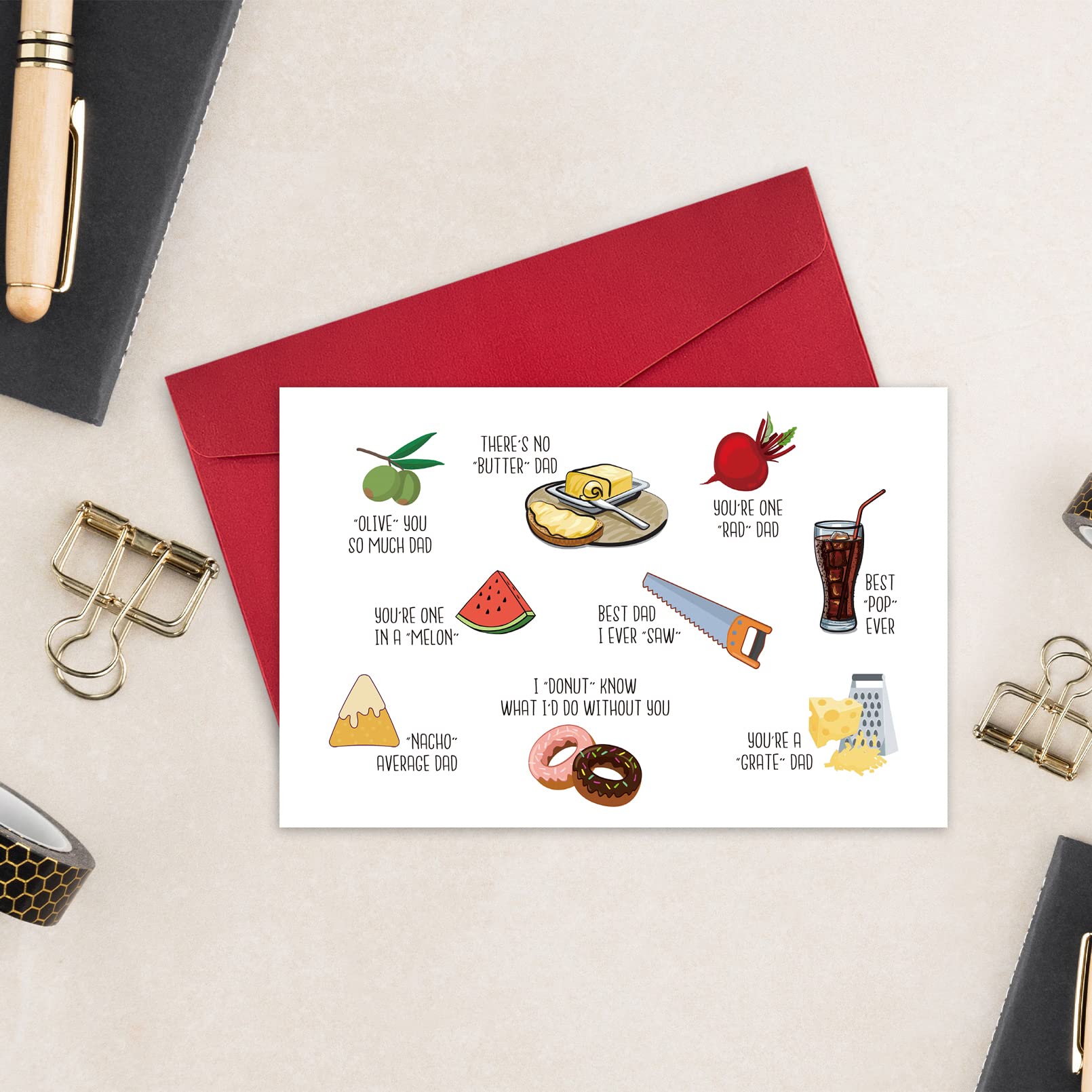 Funny Pun Birthday Card for Dad - Humorous Father's Day Card from Daughter or Son | Perfect for Dad's Birthday, Father's Day Gifts & Special Occasions