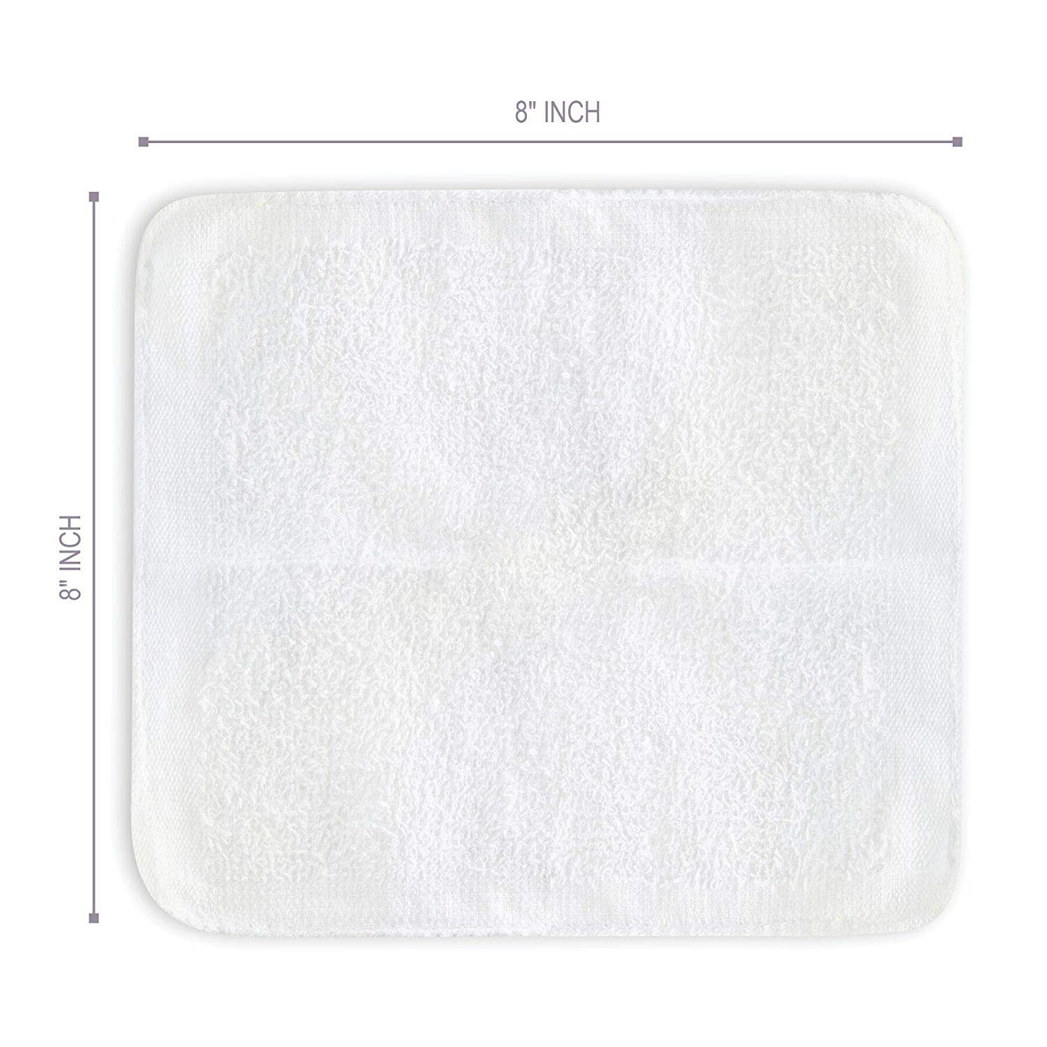 Premium Oshibori Moist Terry Cotton Towels (25 Pack, 8x8 Inches) - Unscented Hot/Cold Pre-Moistened Refreshment Wipes for Restaurants, Spas, Airlines & Home Use - White Luxury Towels for Face & Hands