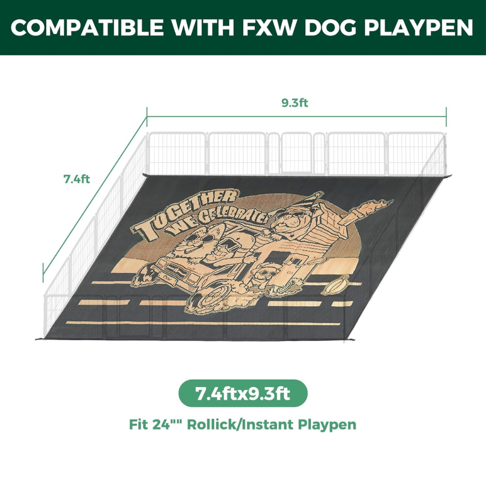 Let's ROLL RV Rug - Durable & Washable Pet-Friendly Floor Mat for RV Travel and Camping with Dogs | Perfect for Outdoor Adventures, Road Trips, and Cozy Cabin Living