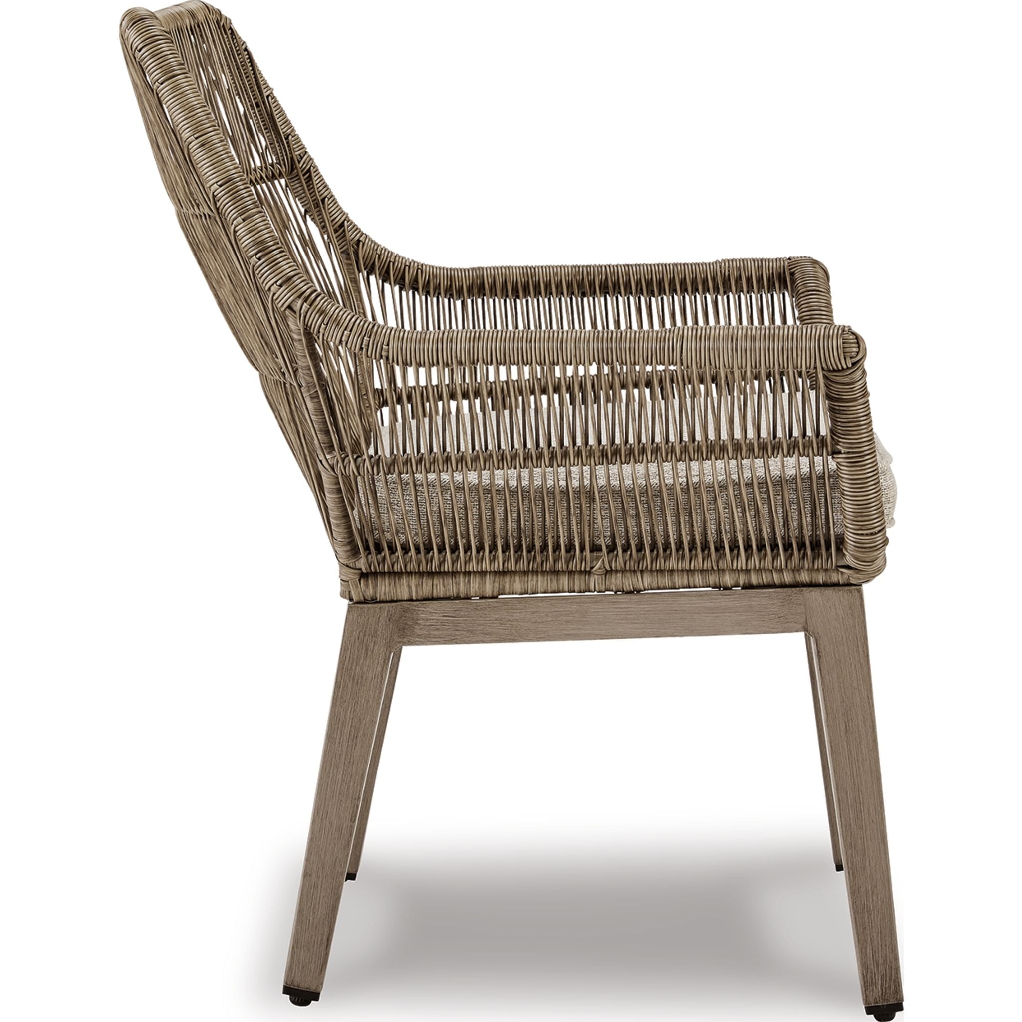 Premium Outdoor Arm Chairs with Cushions (Set of 2) - Water-Resistant Beige Patio Furniture for Beachfront, Poolside, or Garden Relaxation